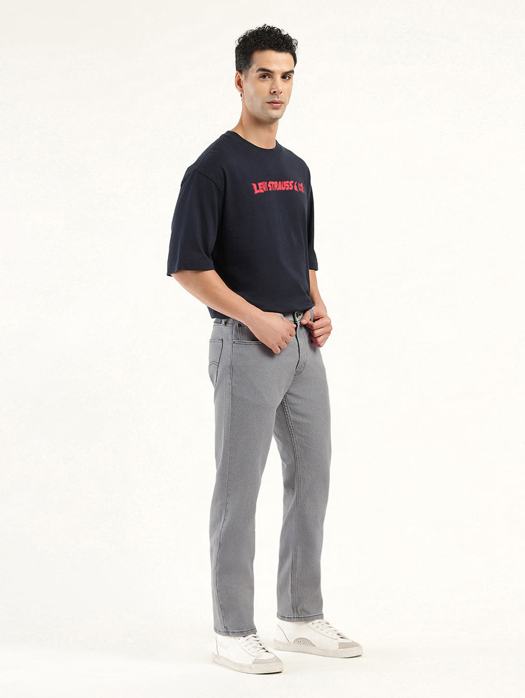 Men's 513 Grey Slim Straight Fit Mid Rise Jeans