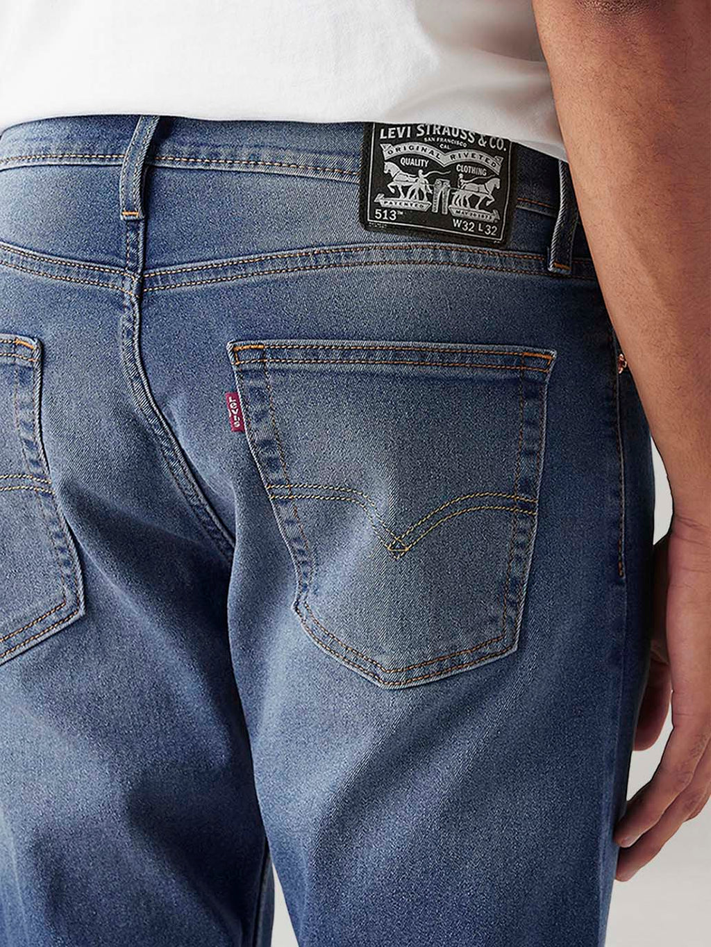 Men's 513 Med Indigo Slim Straight Fit Mid Rise Jeans