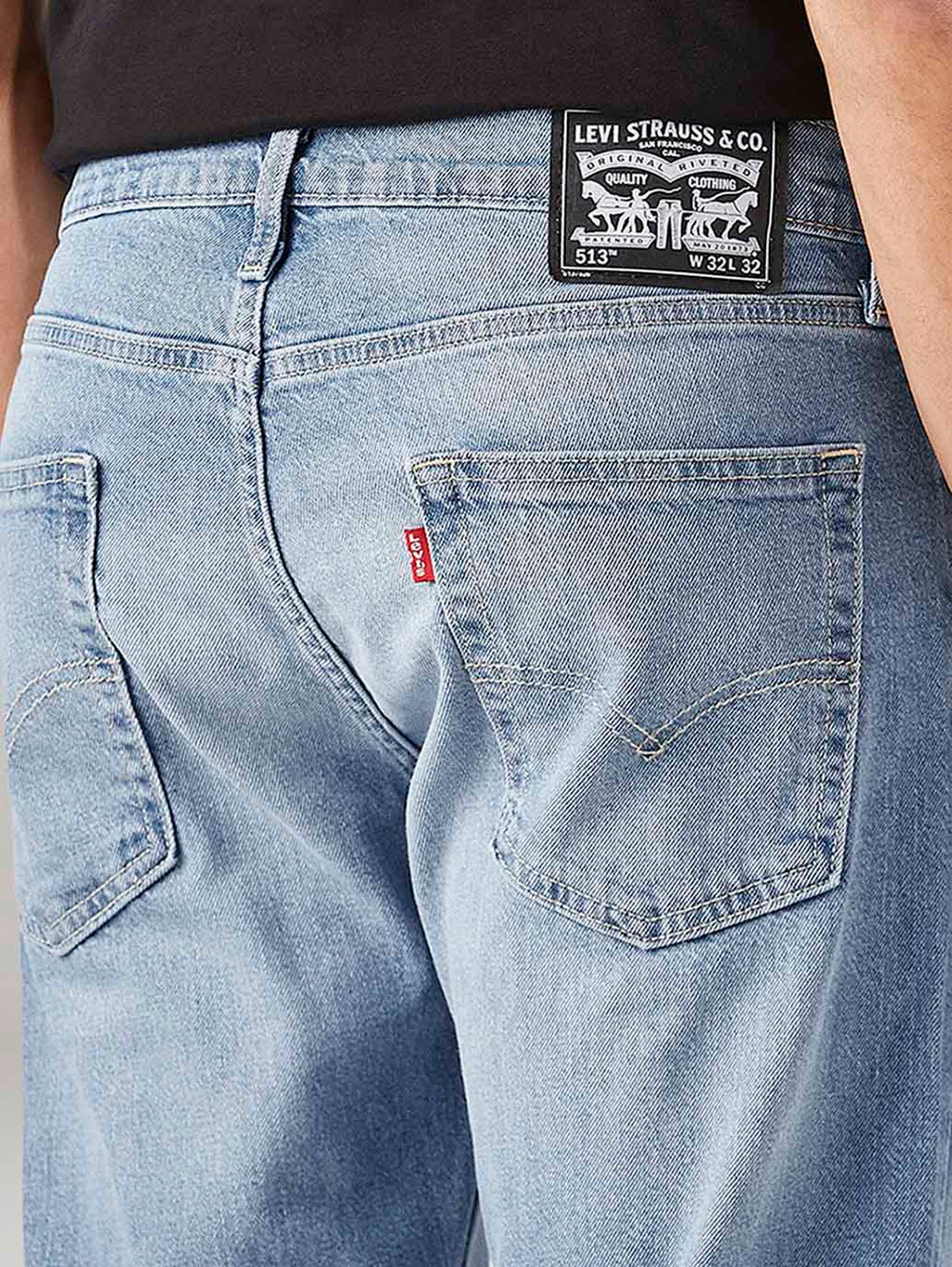 Men's 513 Light Blue Slim Straight Fit Mid Rise Jeans