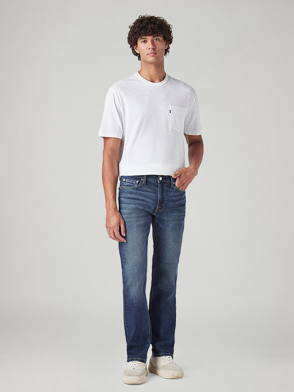 Men's 513 Blue Slim Straight Fit Mid Rise Jeans