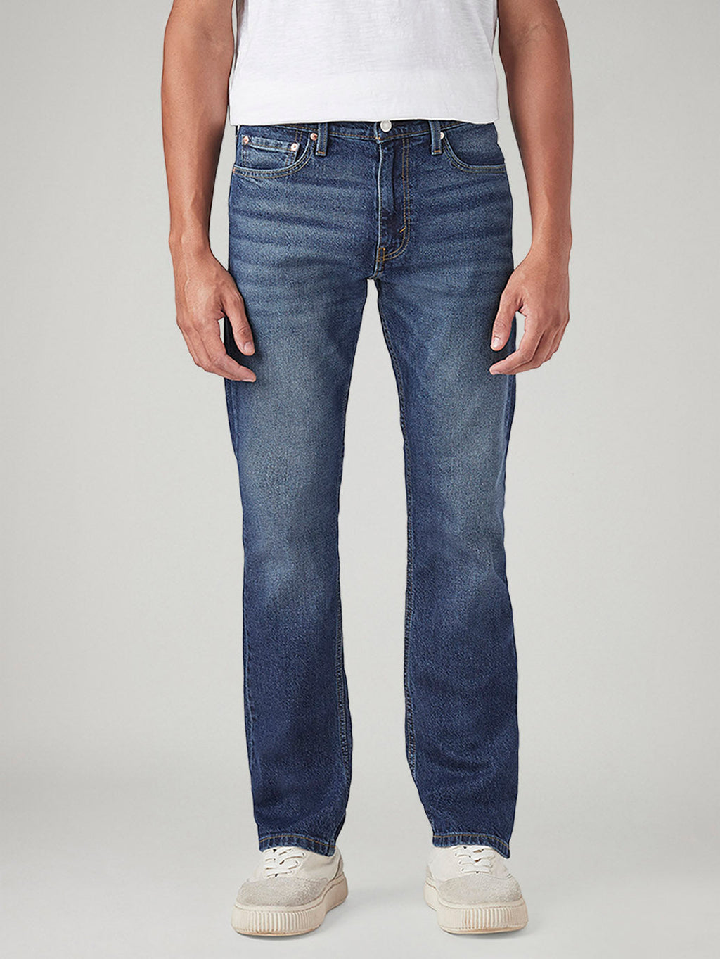 Men's 513 Blue Slim Straight Fit Mid Rise Jeans