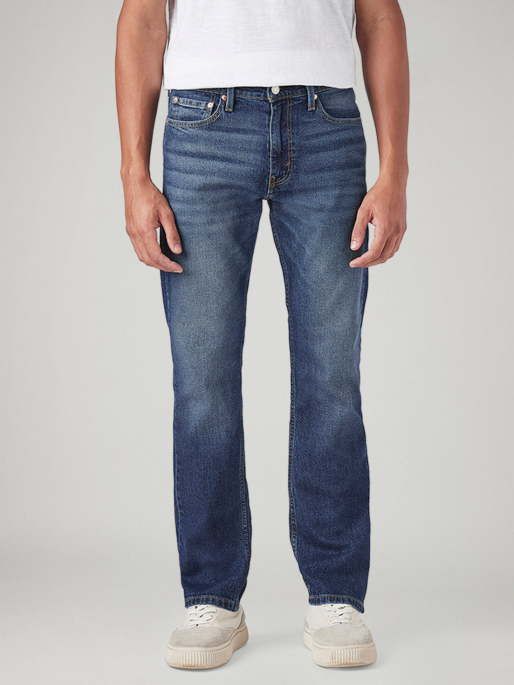 Men's 513 Blue Slim Straight Fit Mid Rise Jeans