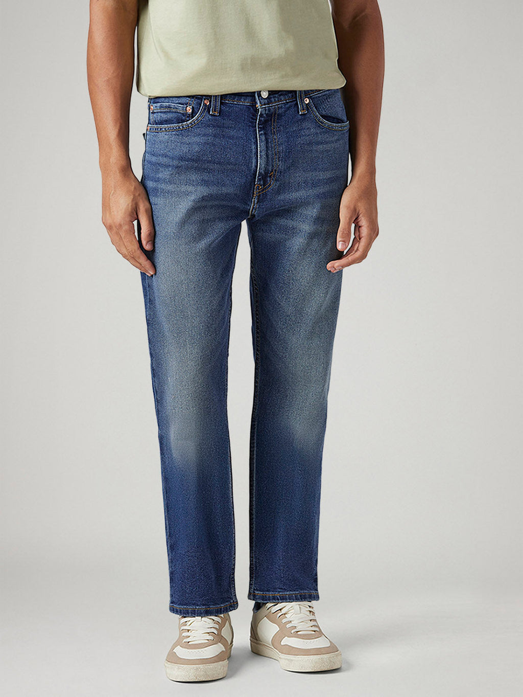 Men's 513 Blue Slim Straight Fit Mid Rise Jeans