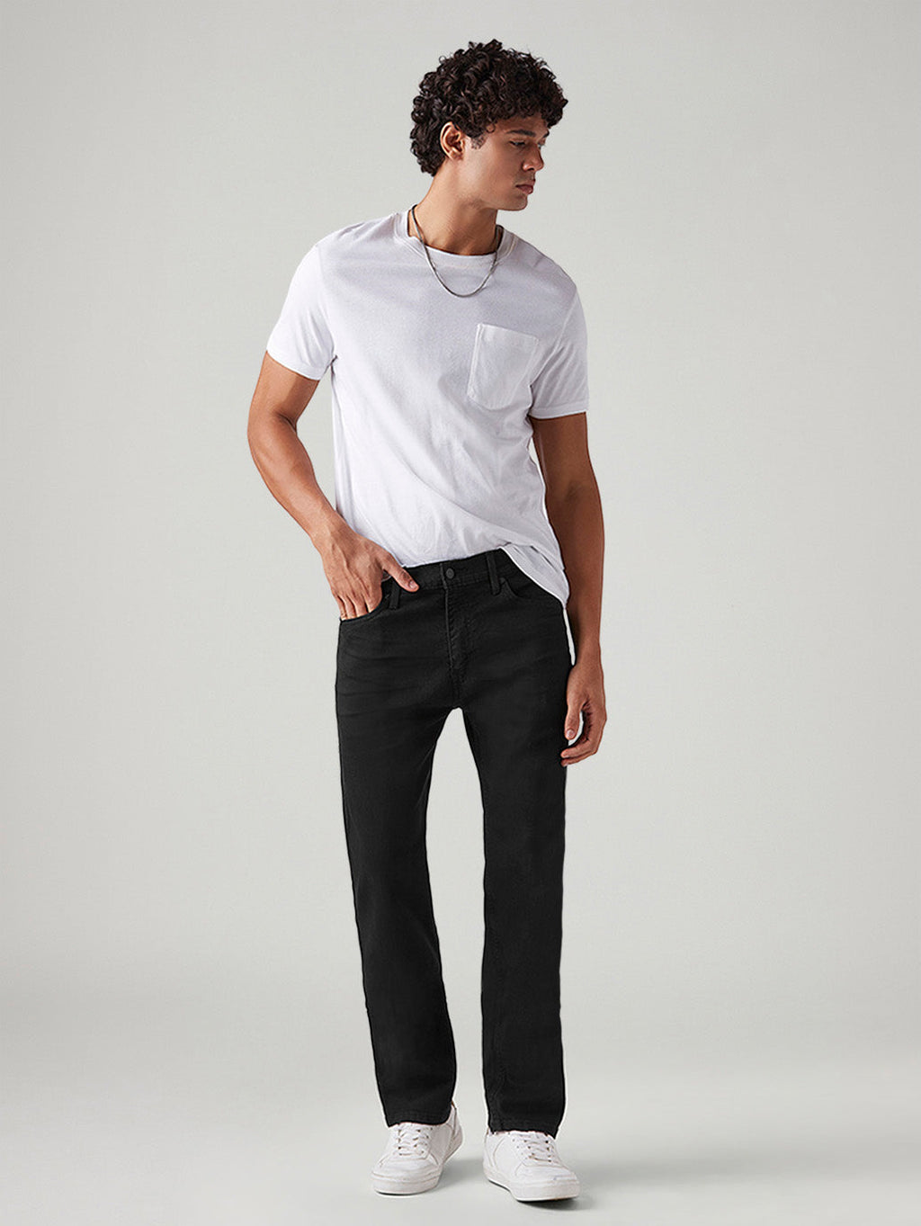 Men's 513 Black Slim Straight Fit Mid Rise Jeans