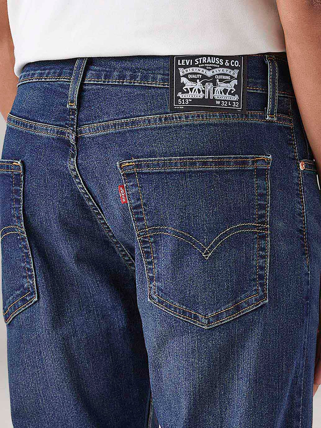 Men's 513 Blue Slim Straight Fit Mid Rise Tinted Jeans