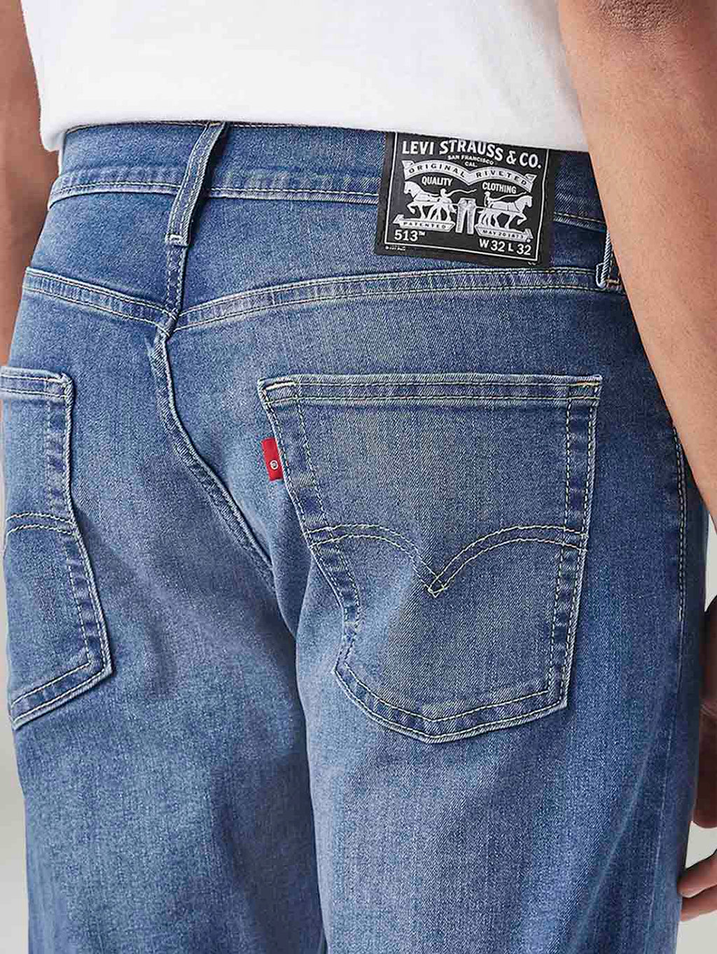 Men's 513 Med Indigo Slim Straight Fit Mid Rise Jeans