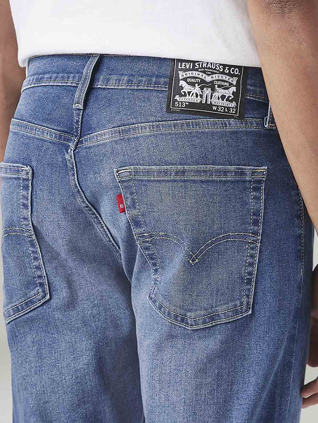 Men's 513 Med Indigo Slim Straight Fit Mid Rise Jeans