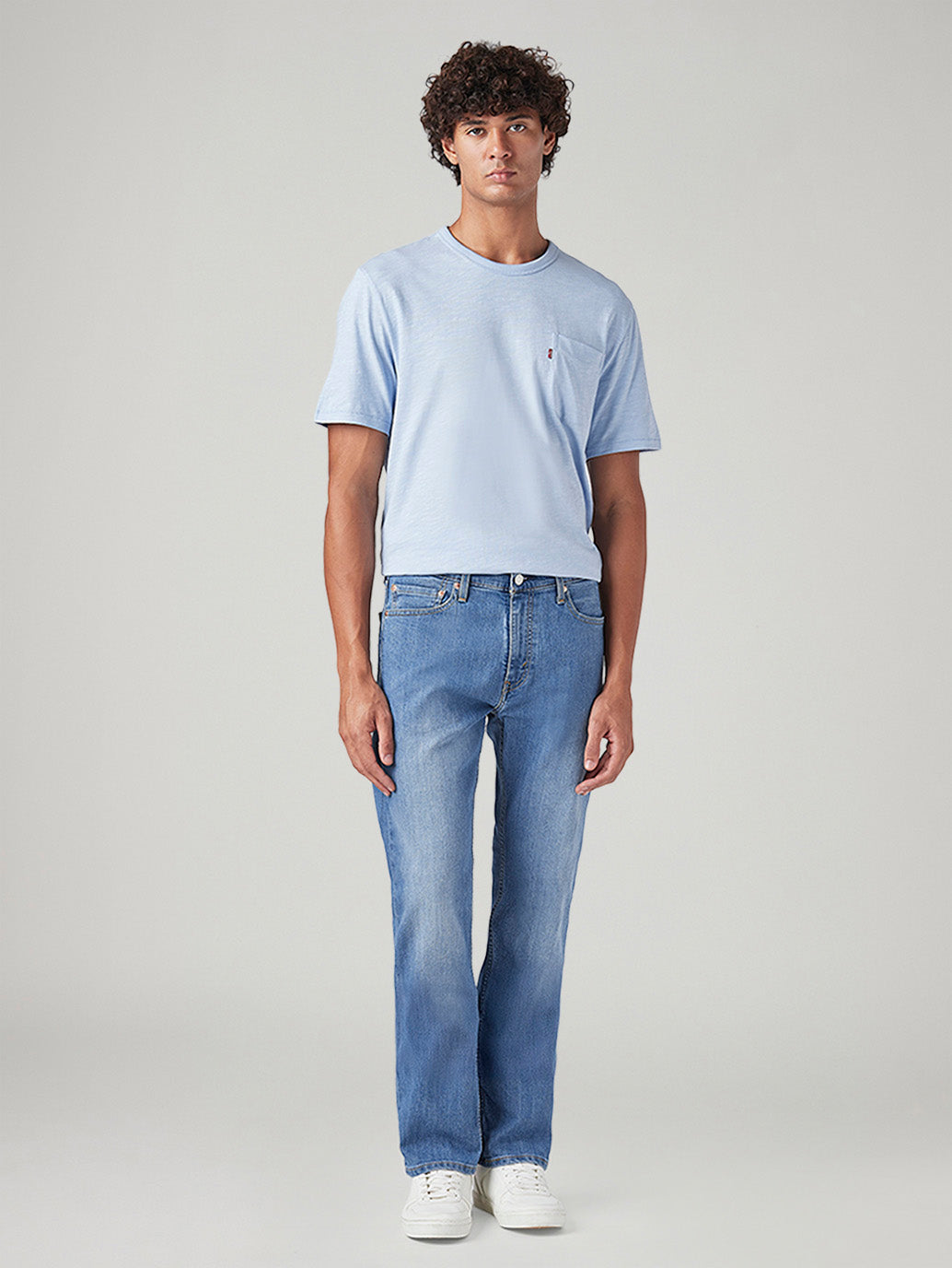 Men's 513 Light Blue Slim Straight Fit Mid Rise Jeans
