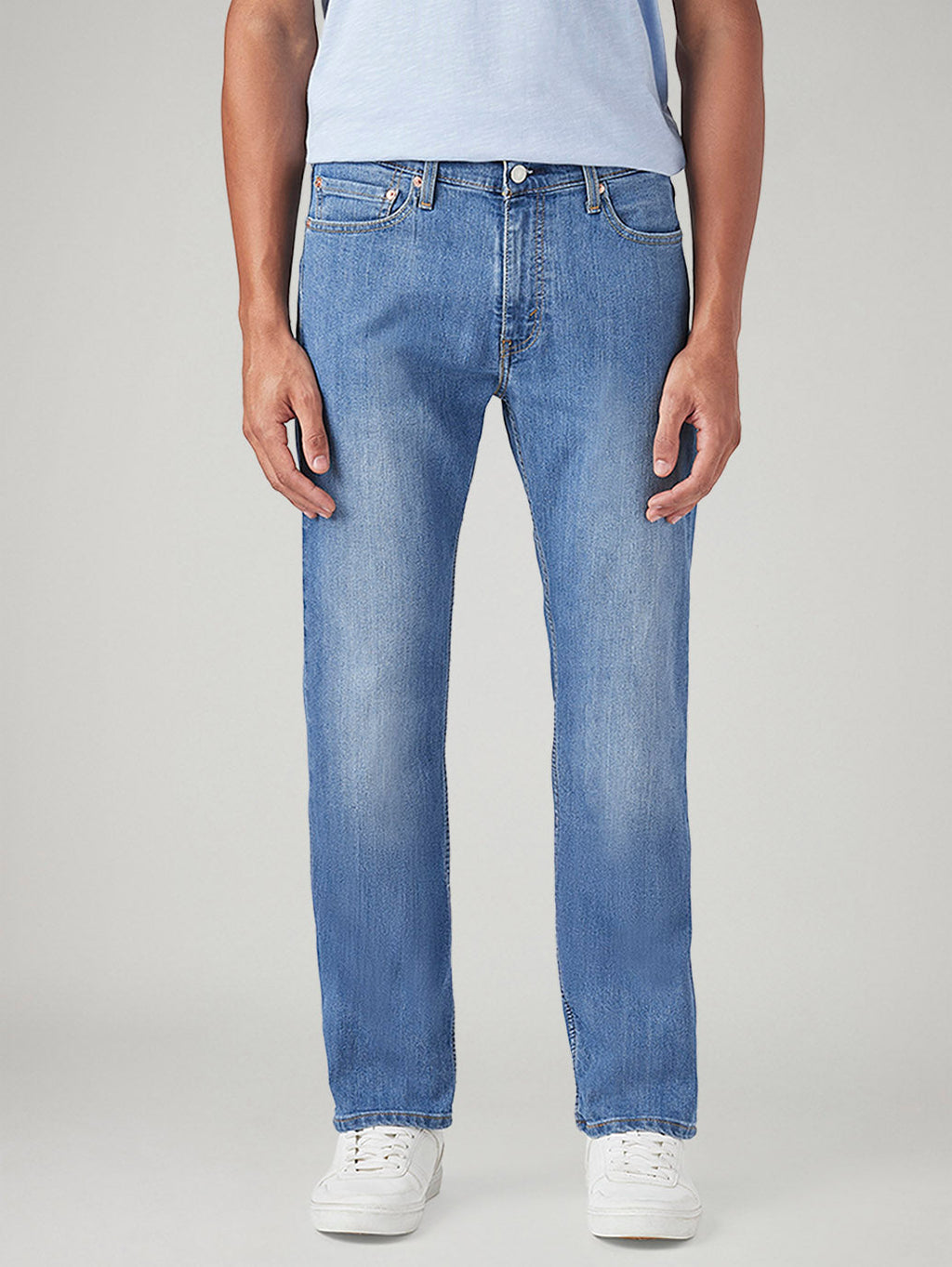 Men's 513 Light Blue Slim Straight Fit Mid Rise Jeans