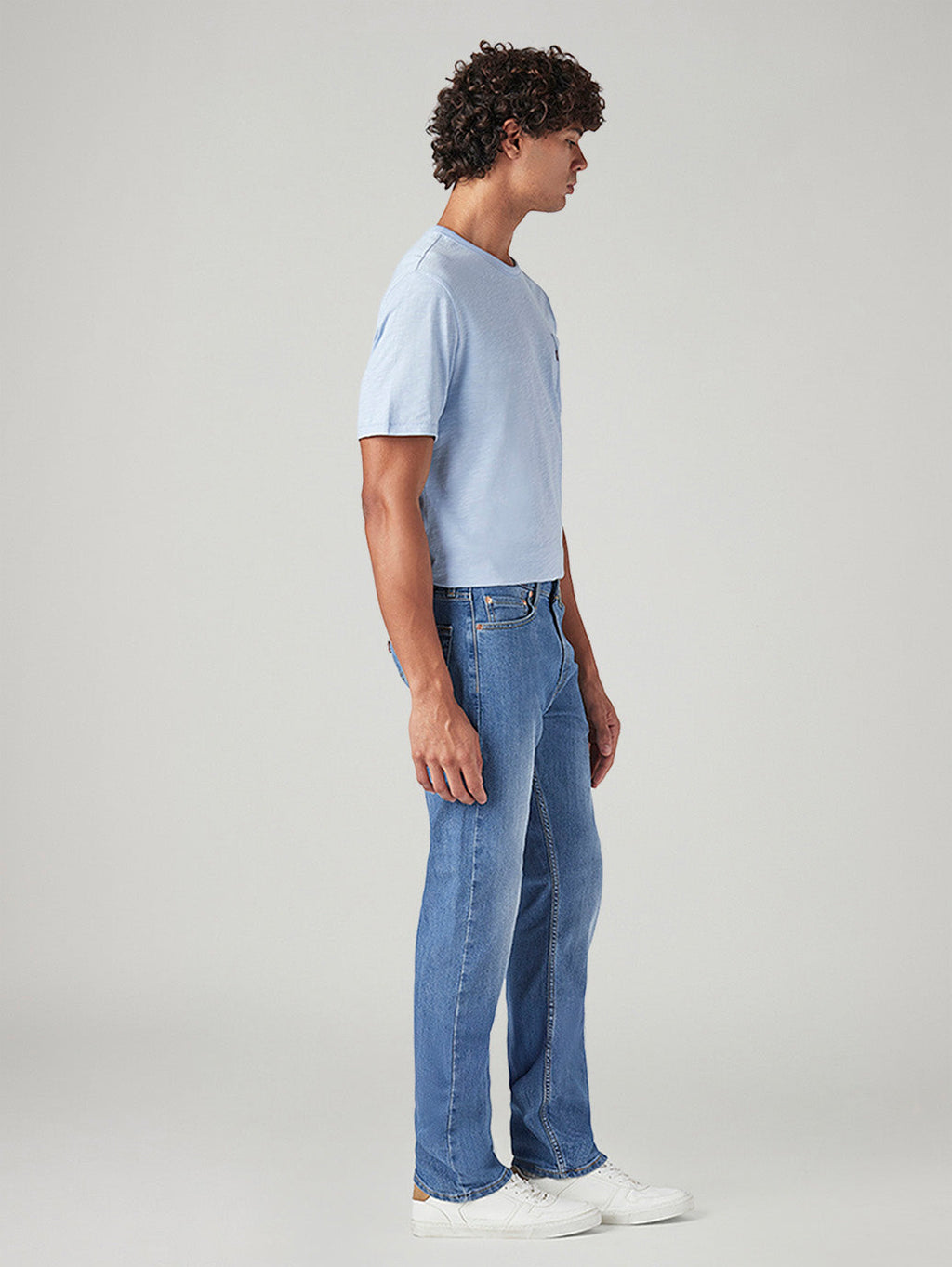 Men's 513 Light Blue Slim Straight Fit Mid Rise Jeans