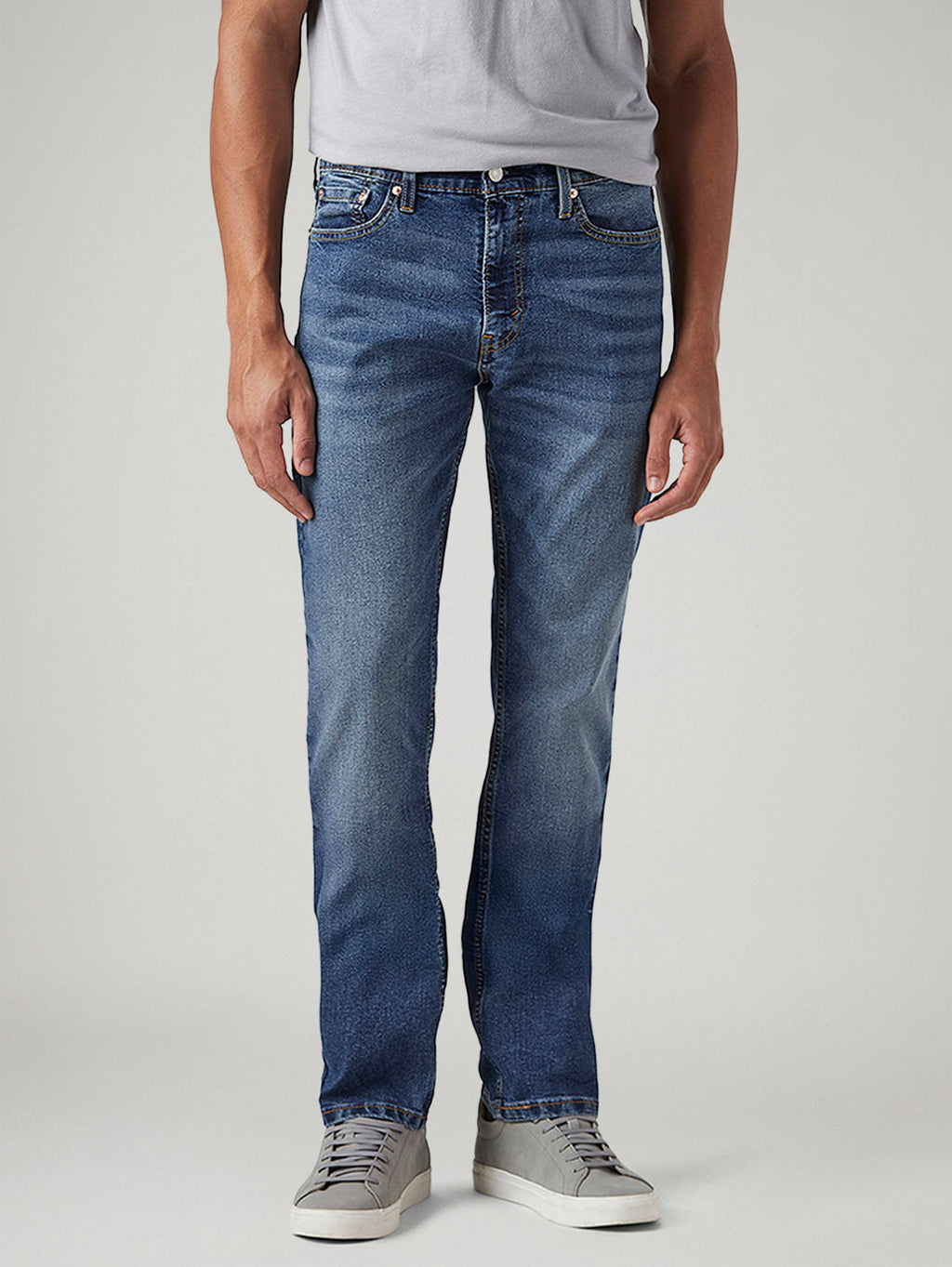 Men's 513 Blue Slim Straight Fit Mid Rise Jeans