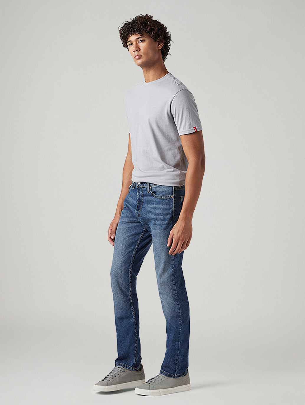 Men's 513 Blue Slim Straight Fit Mid Rise Jeans
