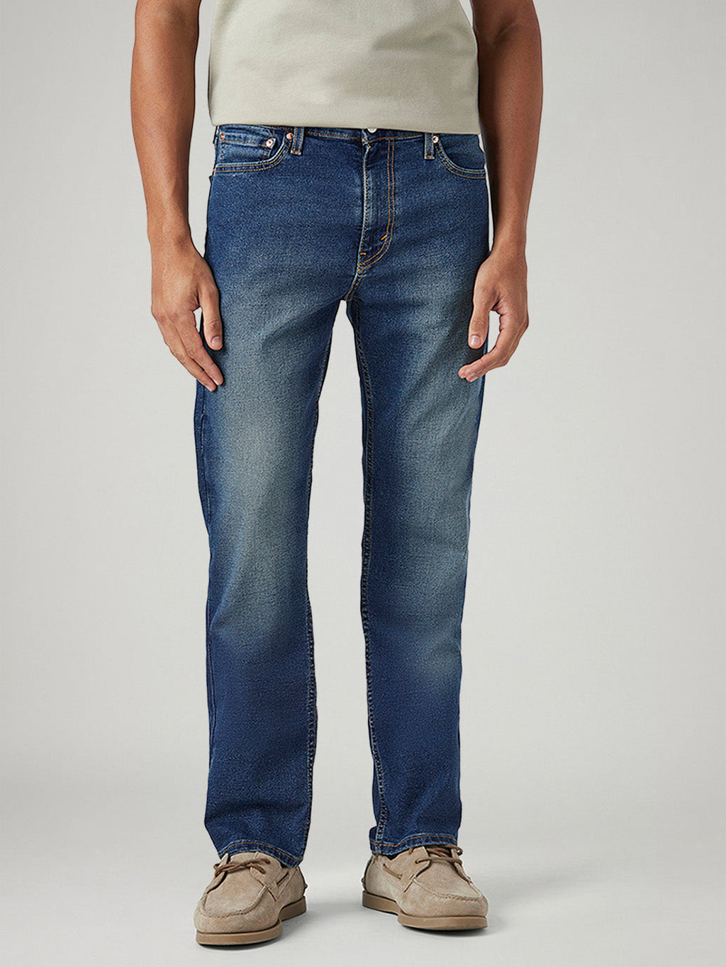 Men's 513 Blue Slim Straight Fit Mid Rise Jeans