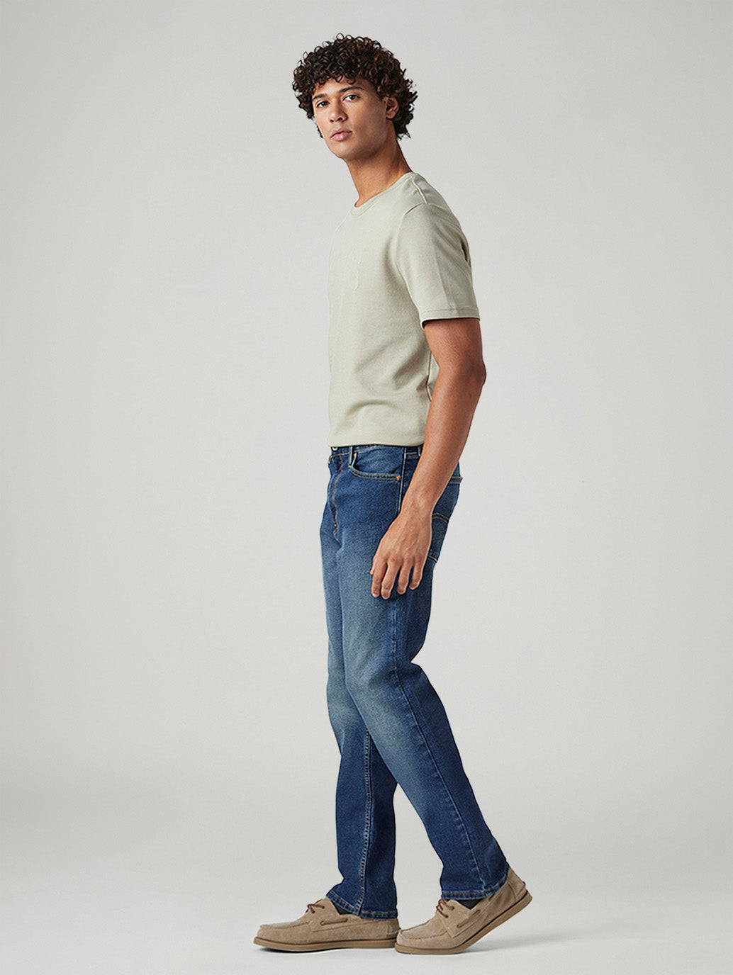 Men's 513 Blue Slim Straight Fit Mid Rise Jeans