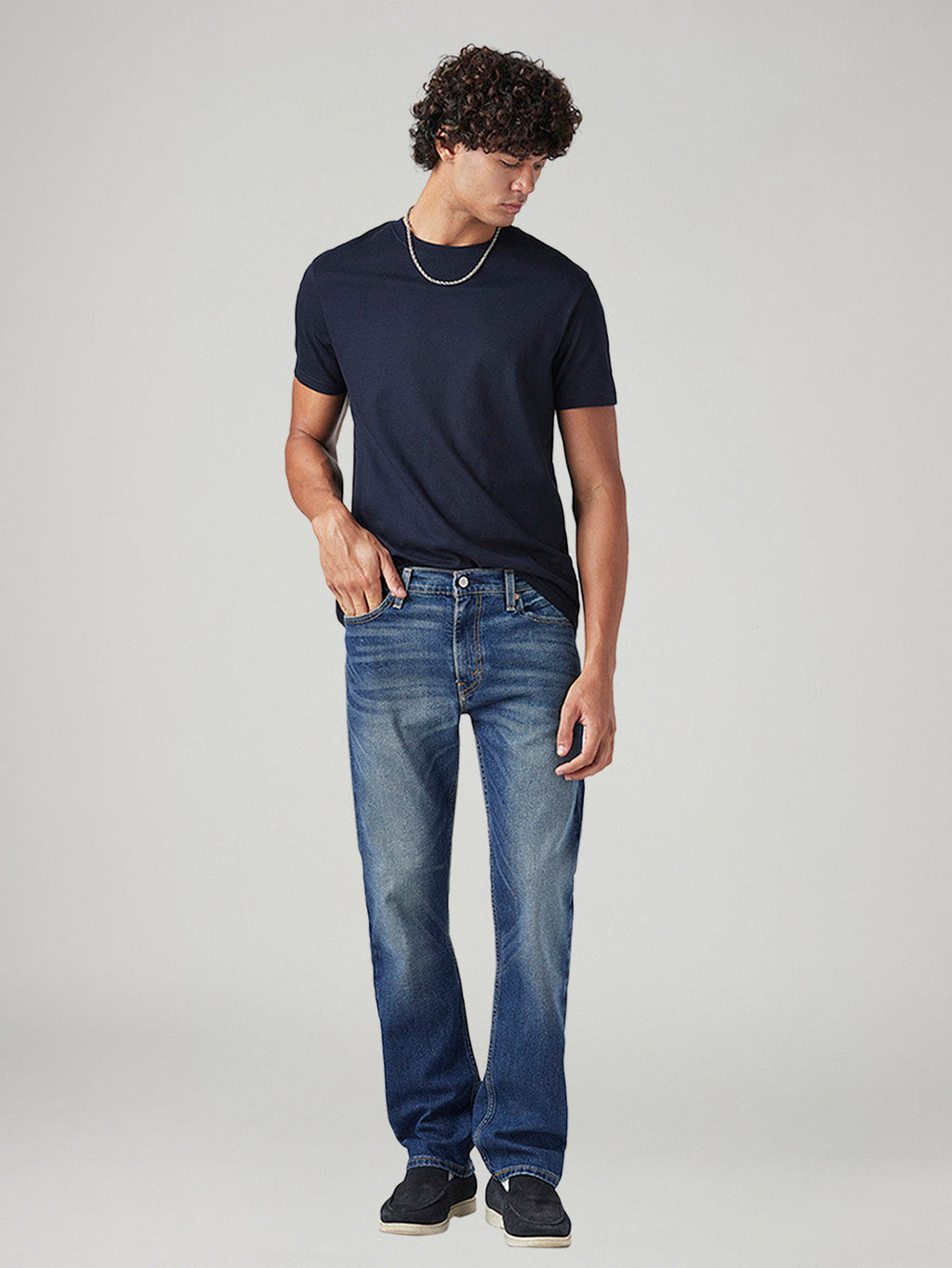 Men's 513 Blue Slim Straight Fit Mid Rise Tinted Jeans
