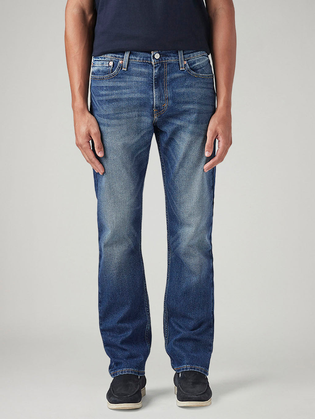 Men's 513 Blue Slim Straight Fit Mid Rise Tinted Jeans