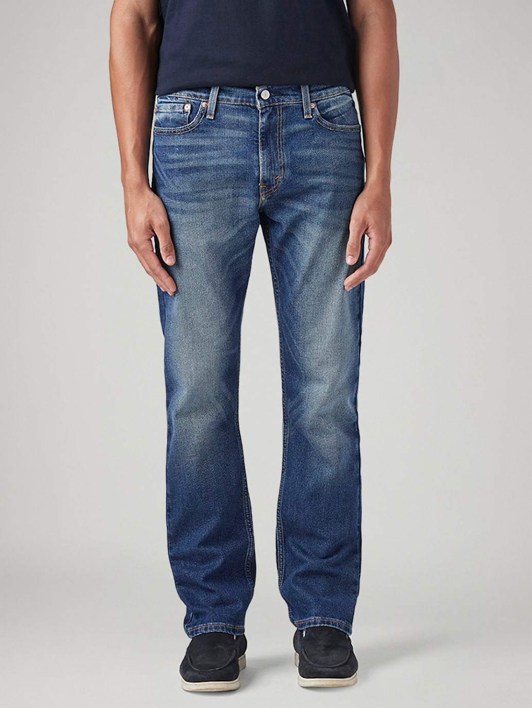 Men's 513 Blue Slim Straight Fit Mid Rise Tinted Jeans