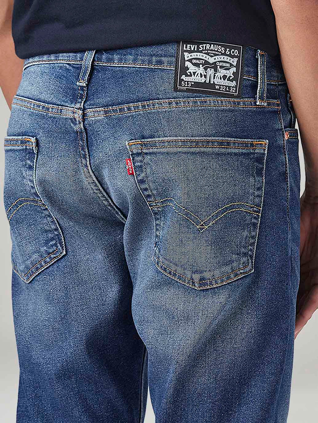 Men's 513 Blue Slim Straight Fit Mid Rise Tinted Jeans