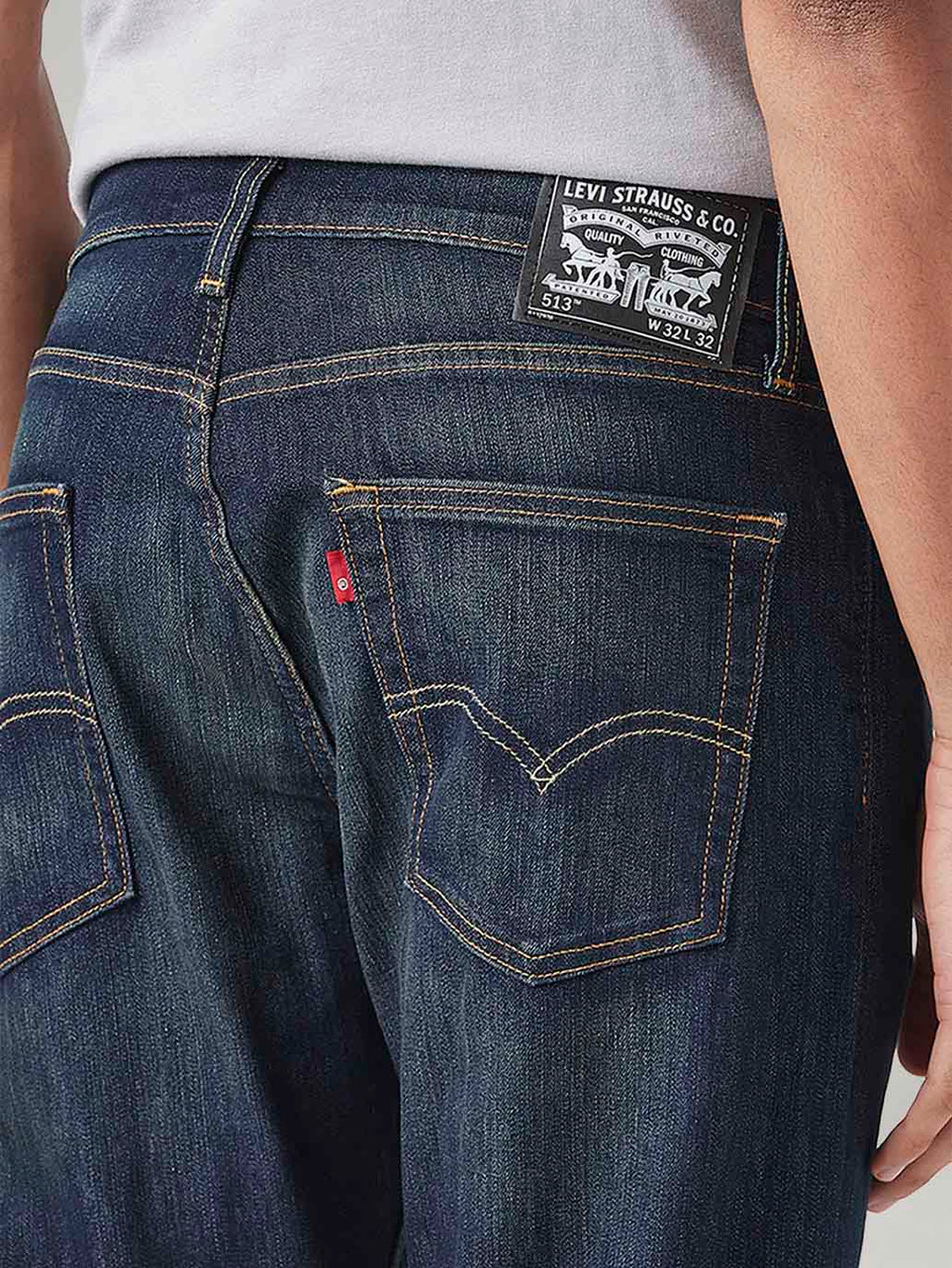 Men's 513 Dark Indigo Slim Straight Fit Mid Rise Tinted Jeans