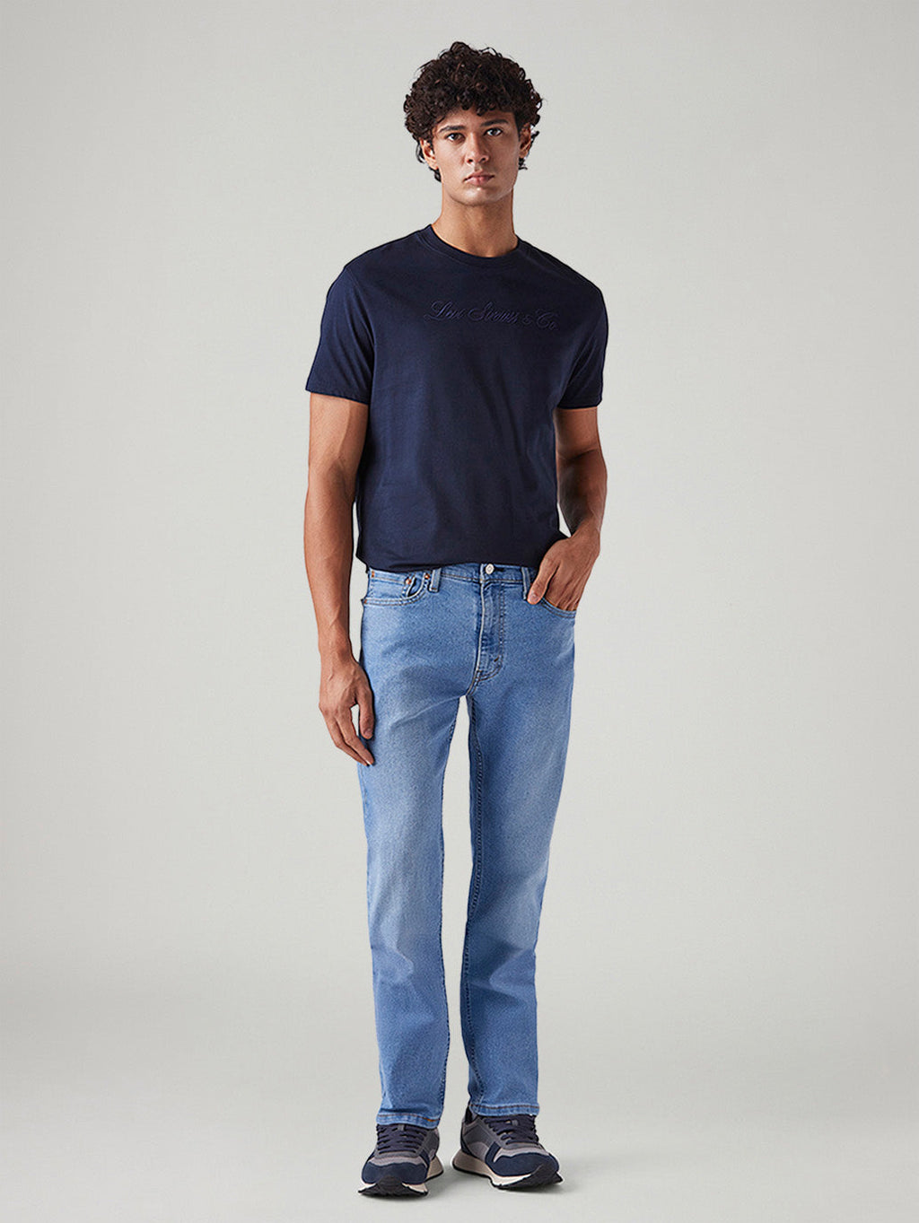Men's 513 Light Blue Slim Straight Fit Mid Rise Jeans