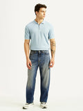Men's 568 Blue Baggy Fit Mid Rise Jeans