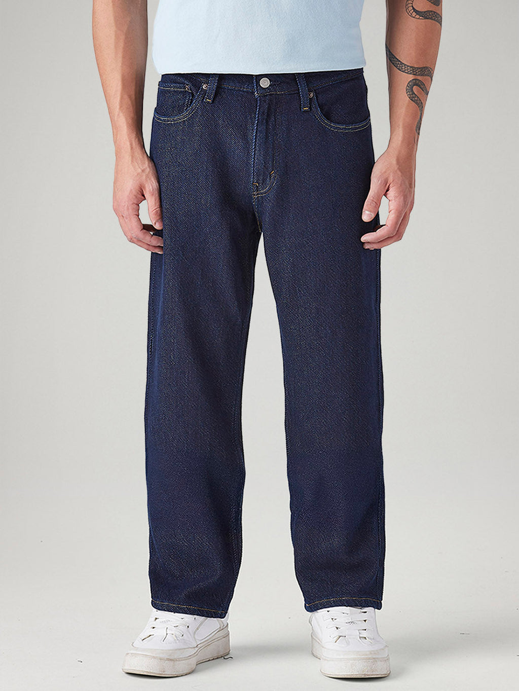 Men's 568 Dark Blue Loose Fit Mid Rise Jeans