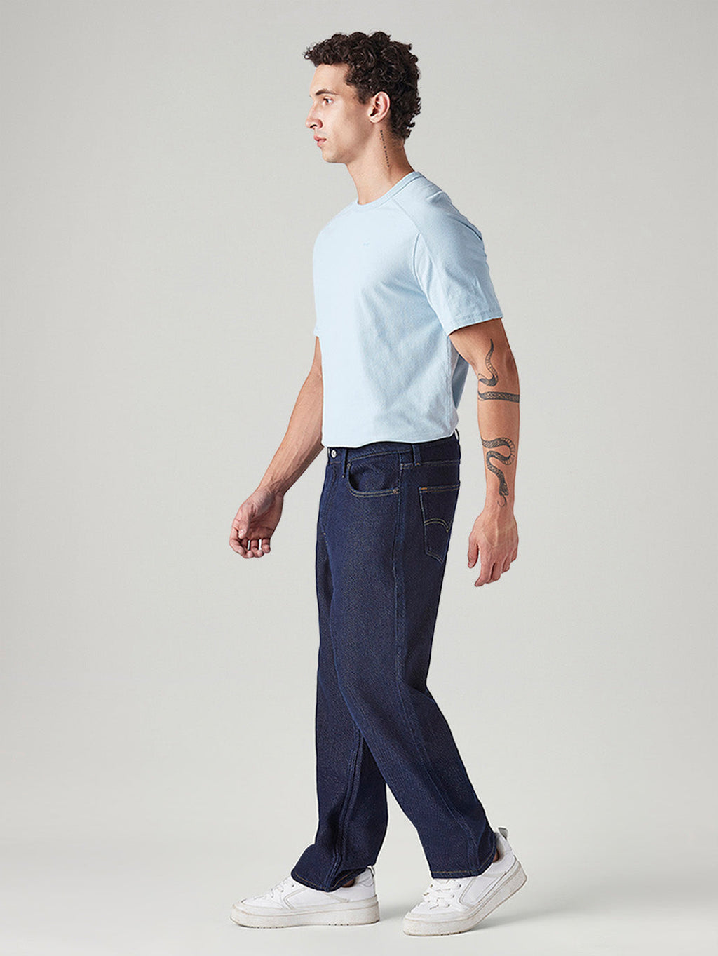 Men's 568 Dark Blue Loose Fit Mid Rise Jeans