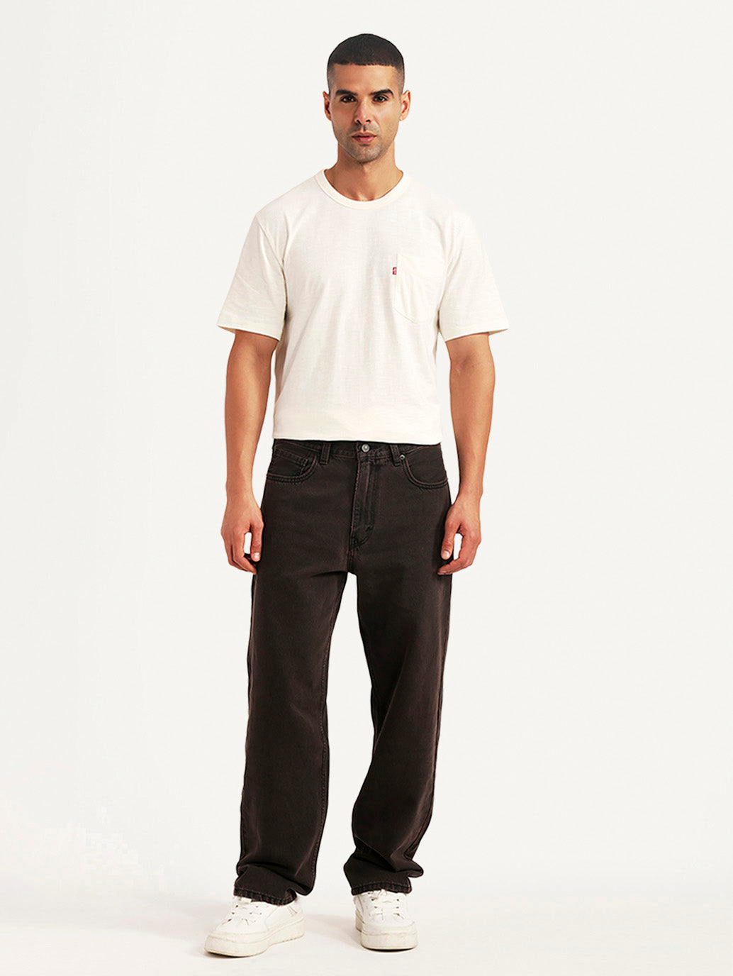 Men's Tinted 568 Brown Loose Fit Mid Rise Jeans