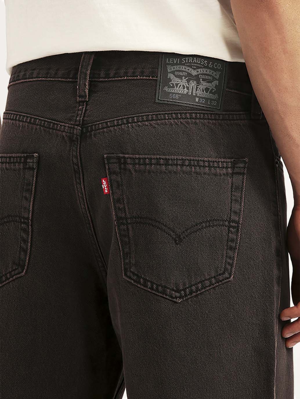 Men's Tinted 568 Brown Loose Fit Mid Rise Jeans