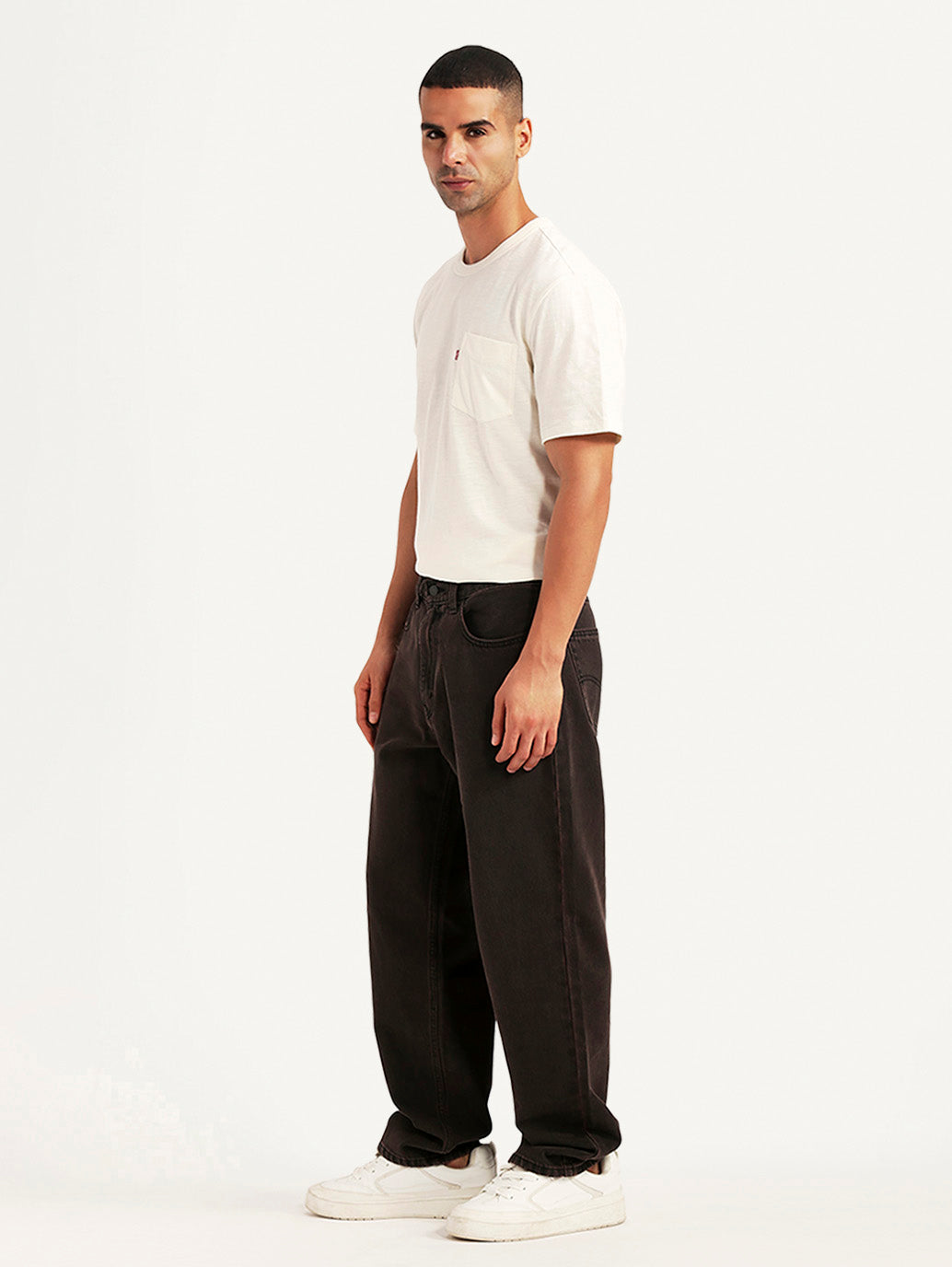 Men's Tinted 568 Brown Loose Fit Mid Rise Jeans