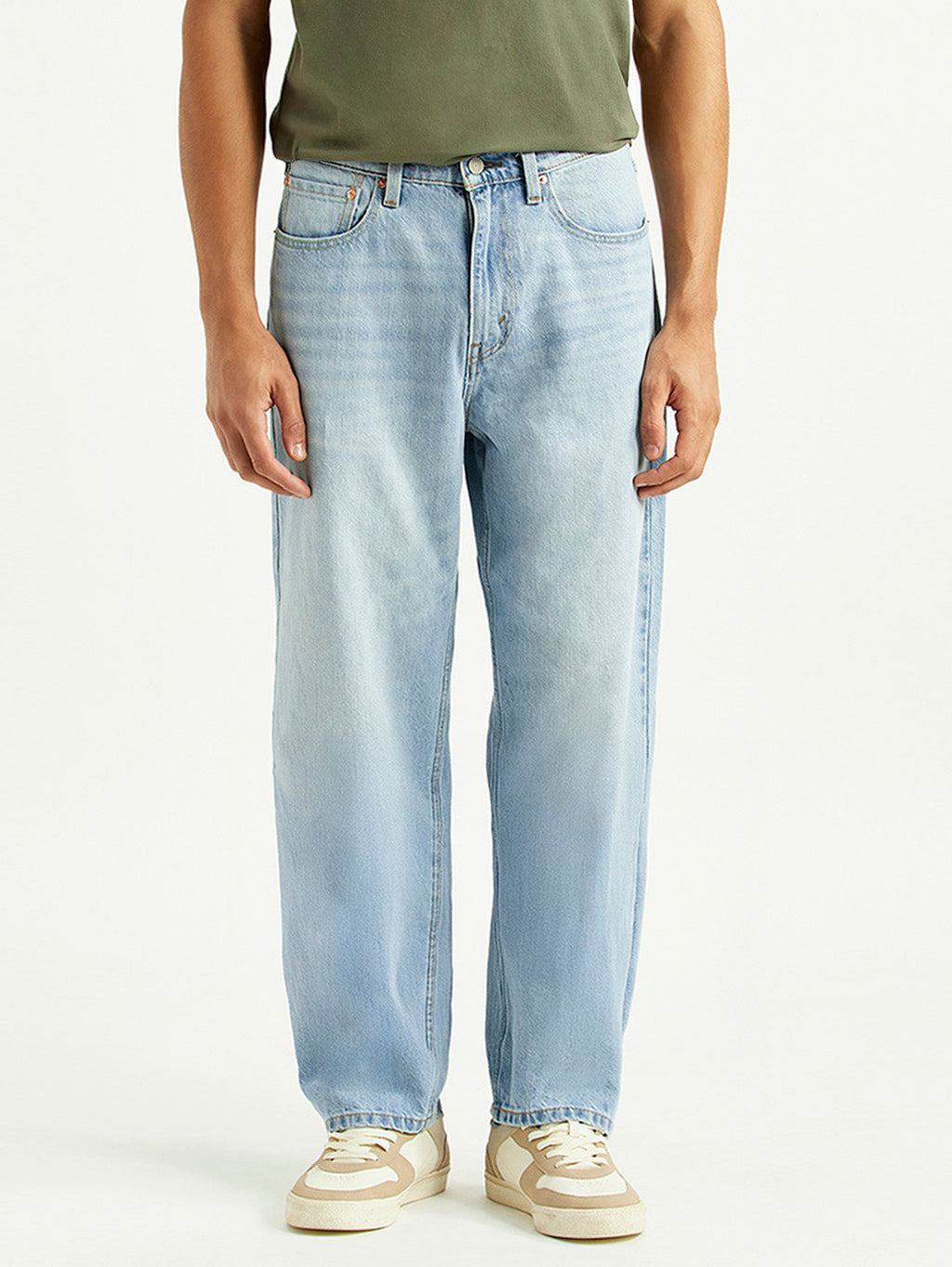 Men's 568 Light Blue Loose Fit Mid Rise Jeans
