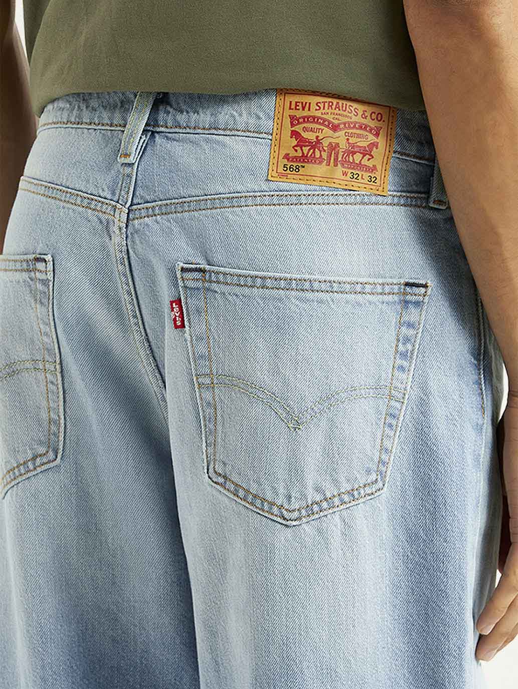 Men's 568 Light Blue Loose Fit Mid Rise Jeans