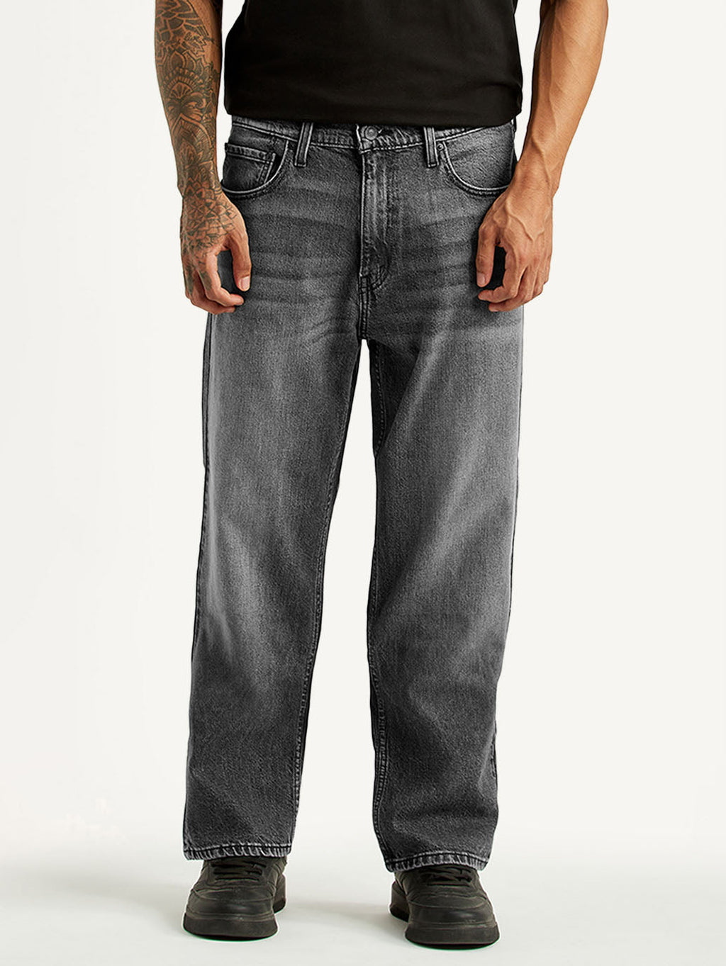 Men's 568 Grey Loose Fit Mid Rise Jeans