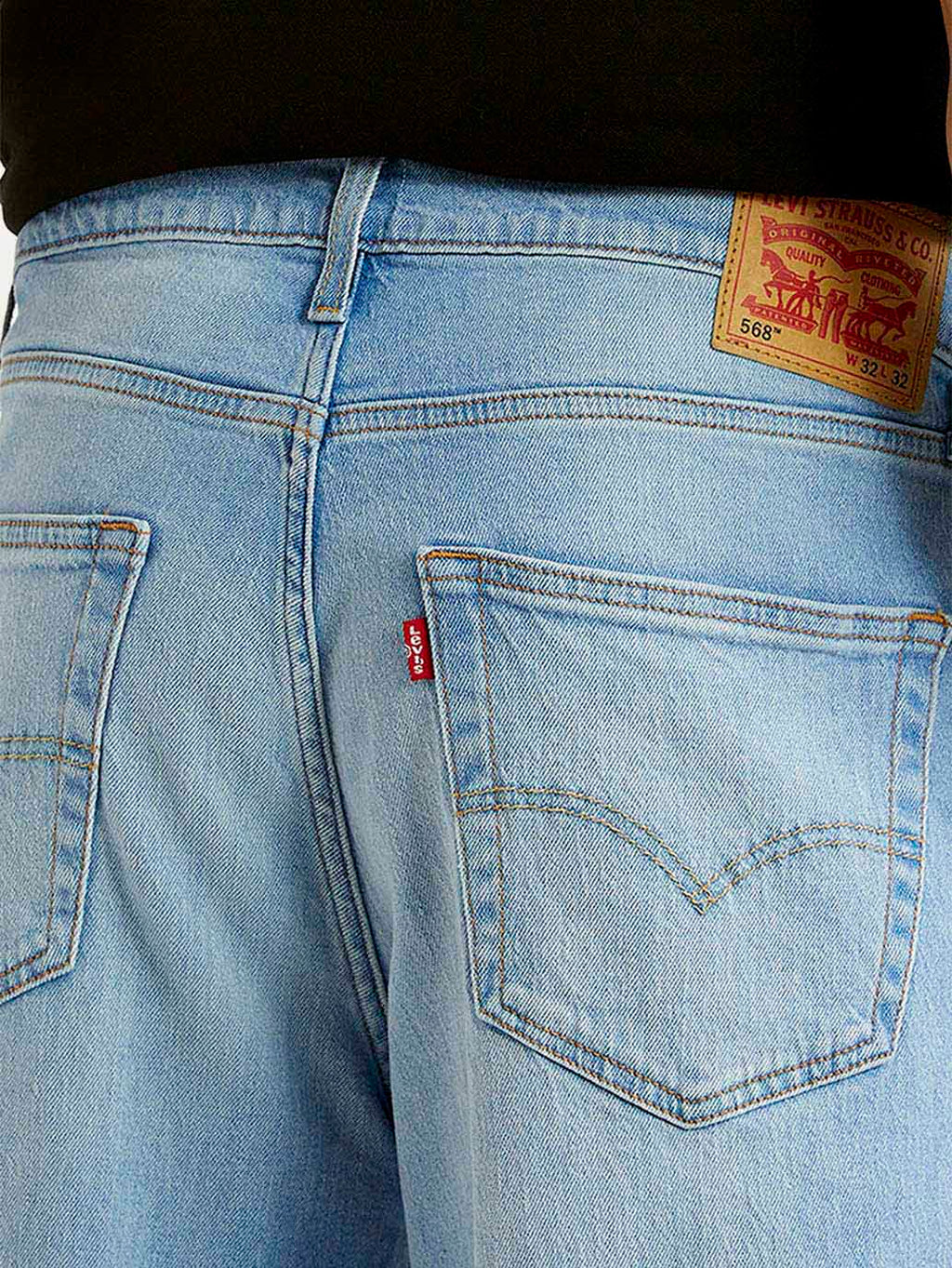 Men's 568 Light Blue Loose Fit Mid Rise Jeans