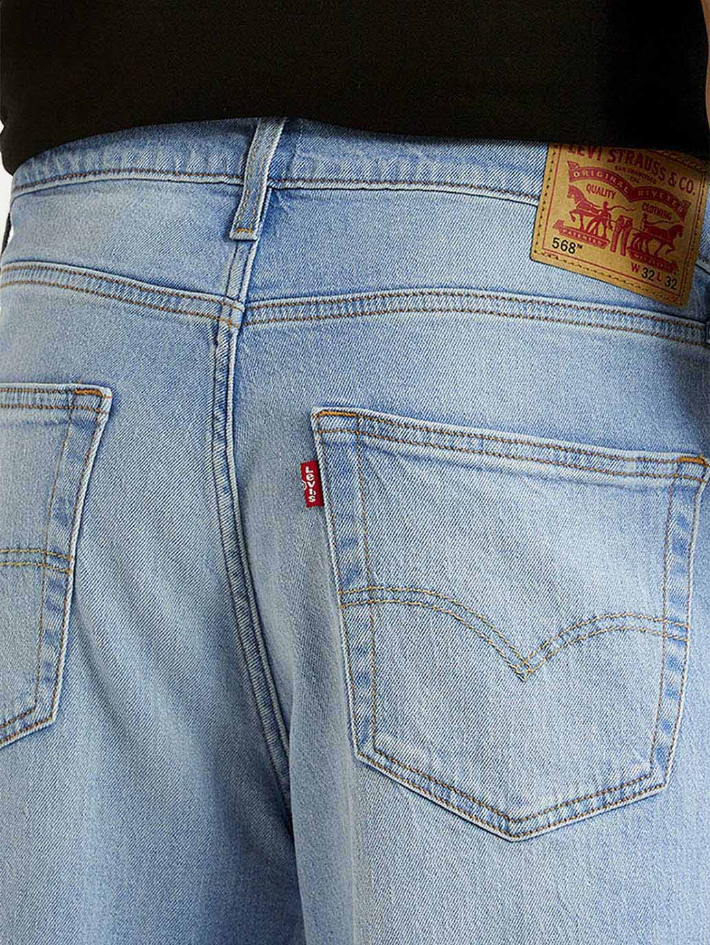 Men's 568 Light Blue Loose Fit Mid Rise Jeans