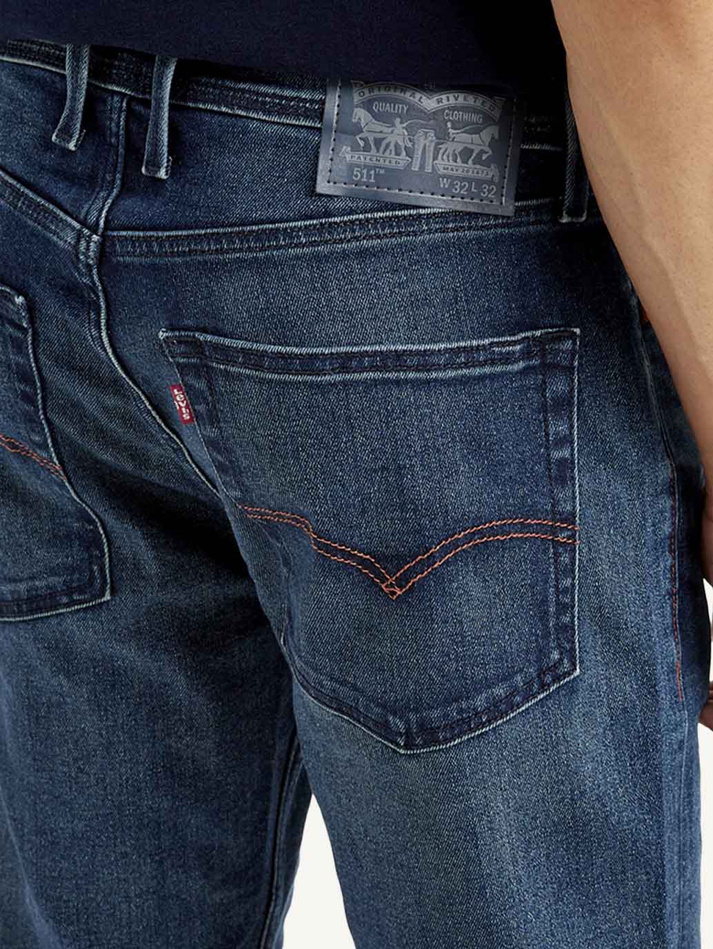 Men's 511 Dark Blue Slim Fit Mid Rise Jeans