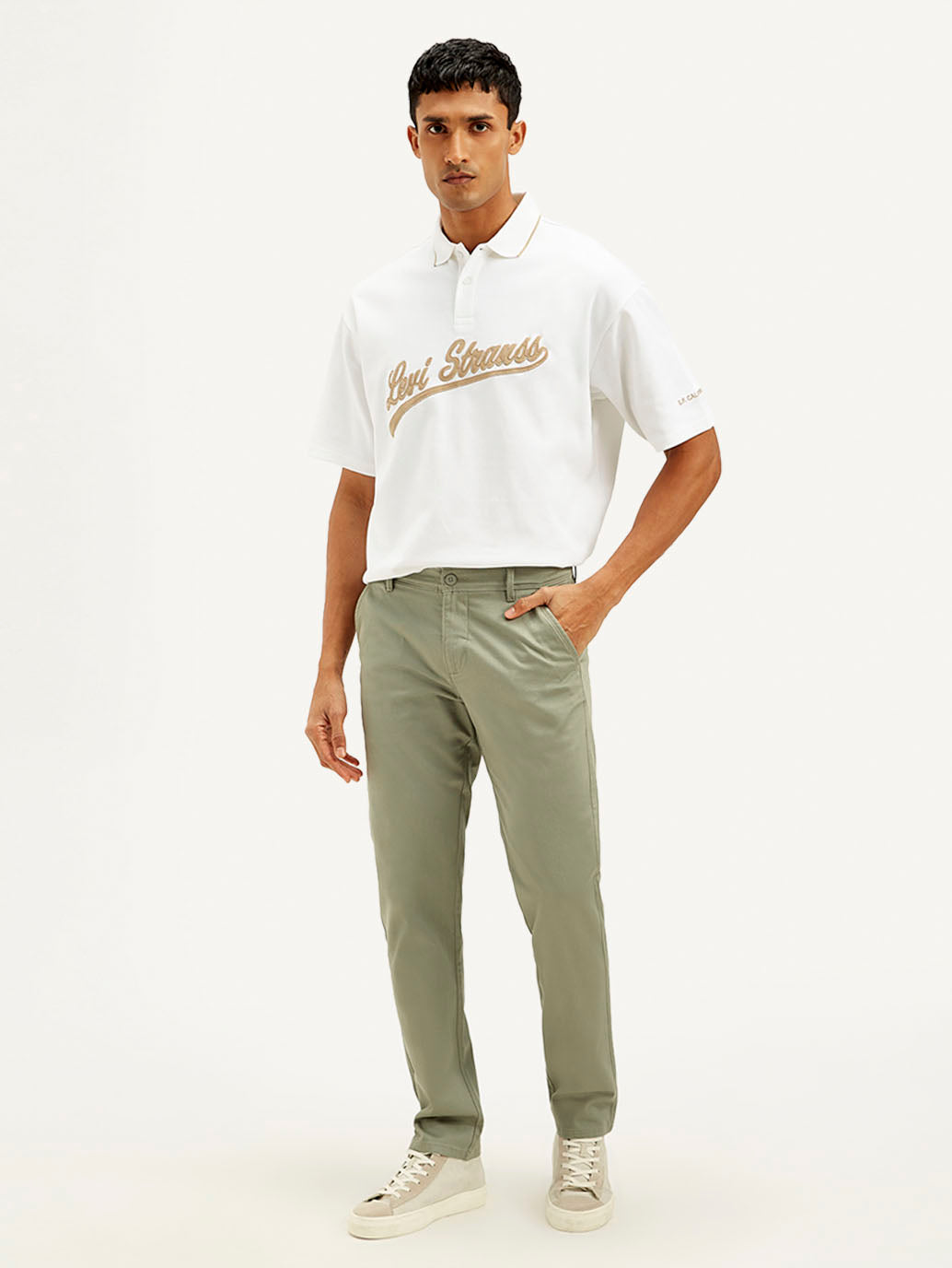 Men's Green Authentic Straight Fit Chino Pants