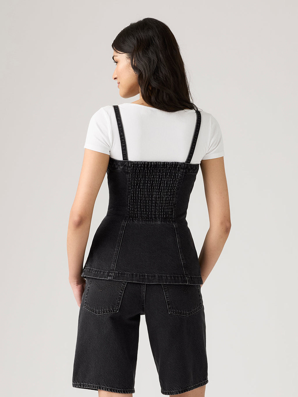 Women's Tailored Bustier Denim Top
