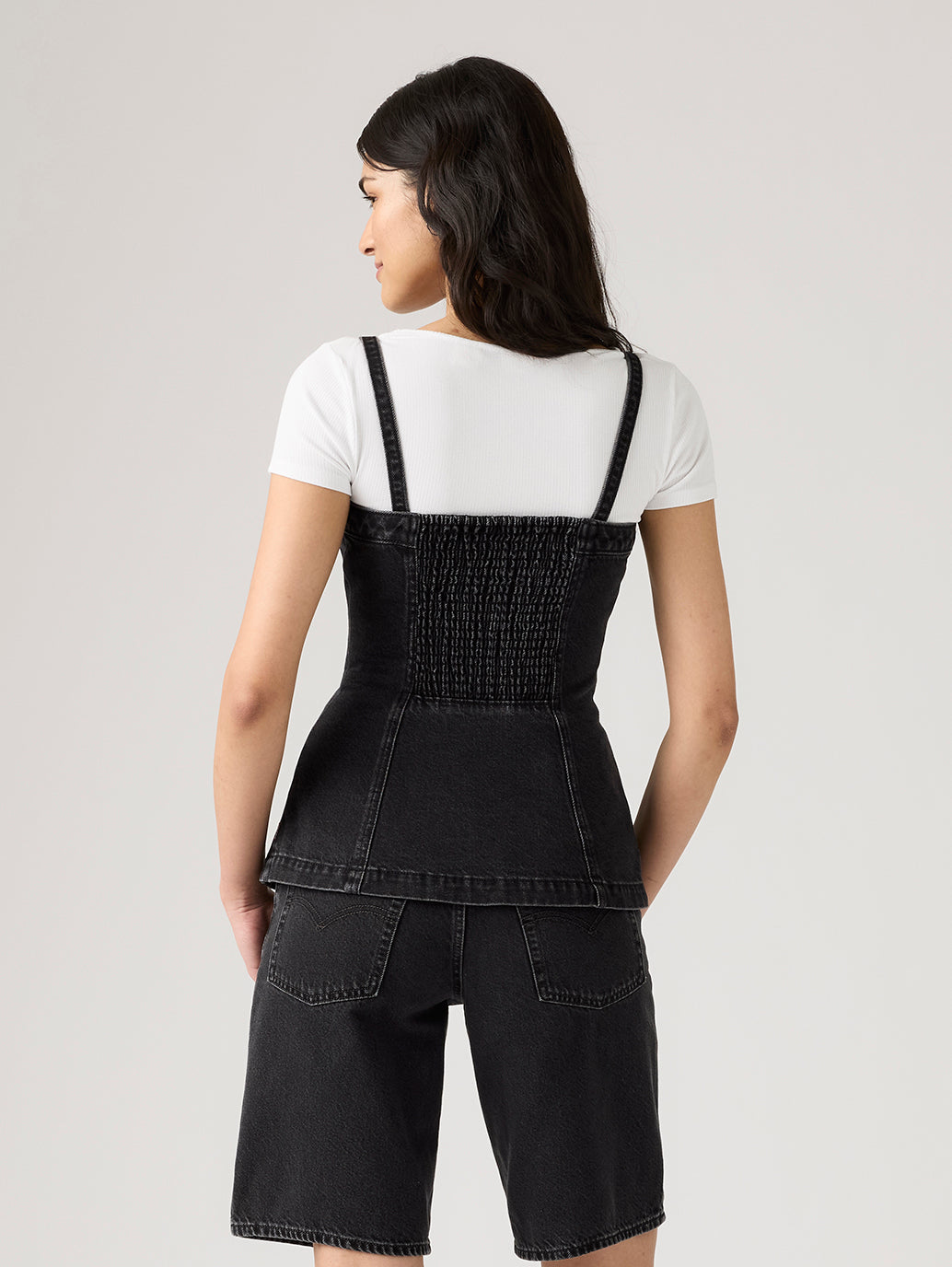 Women's Tailored Bustier Denim Top