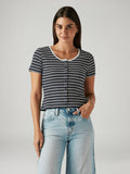 Women's Striped Navy Slim Fit T-shirt
