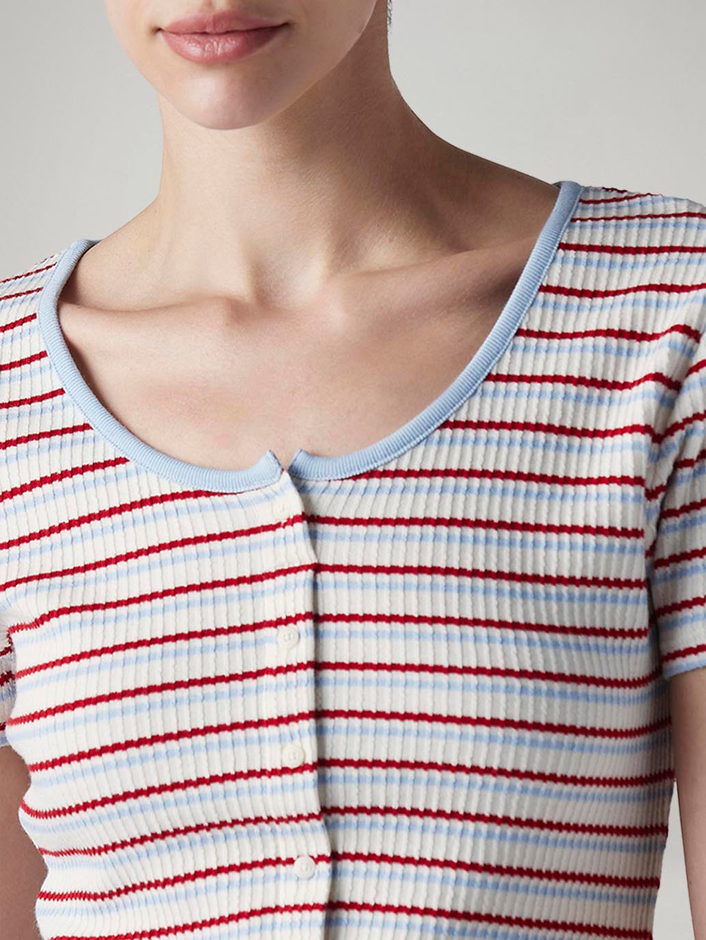 Women's Striped Multi Color Scoop Neck Top
