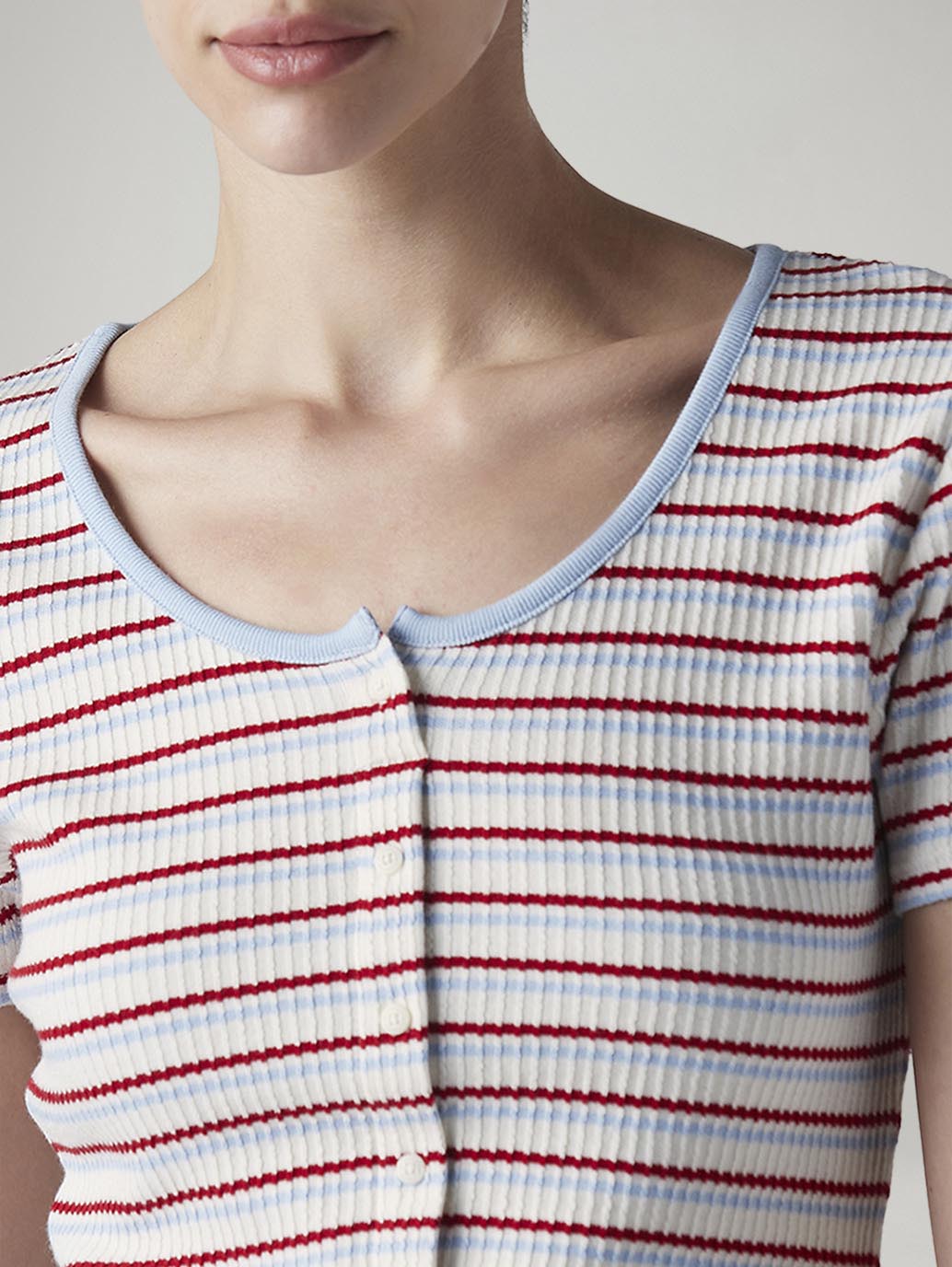 Women's Striped Multi Color Scoop Neck Top