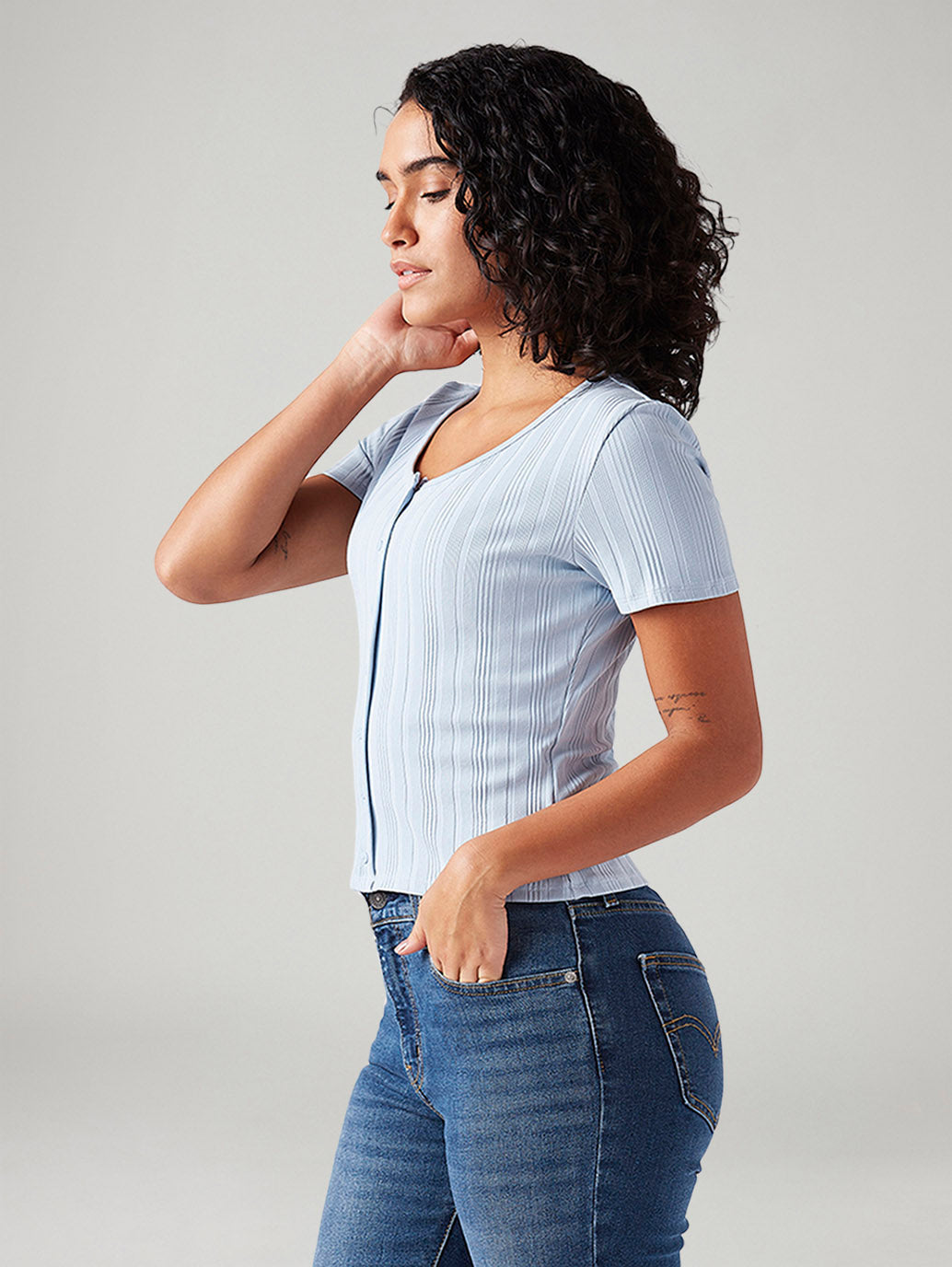Women's Textured Slim Fit T-Shirt