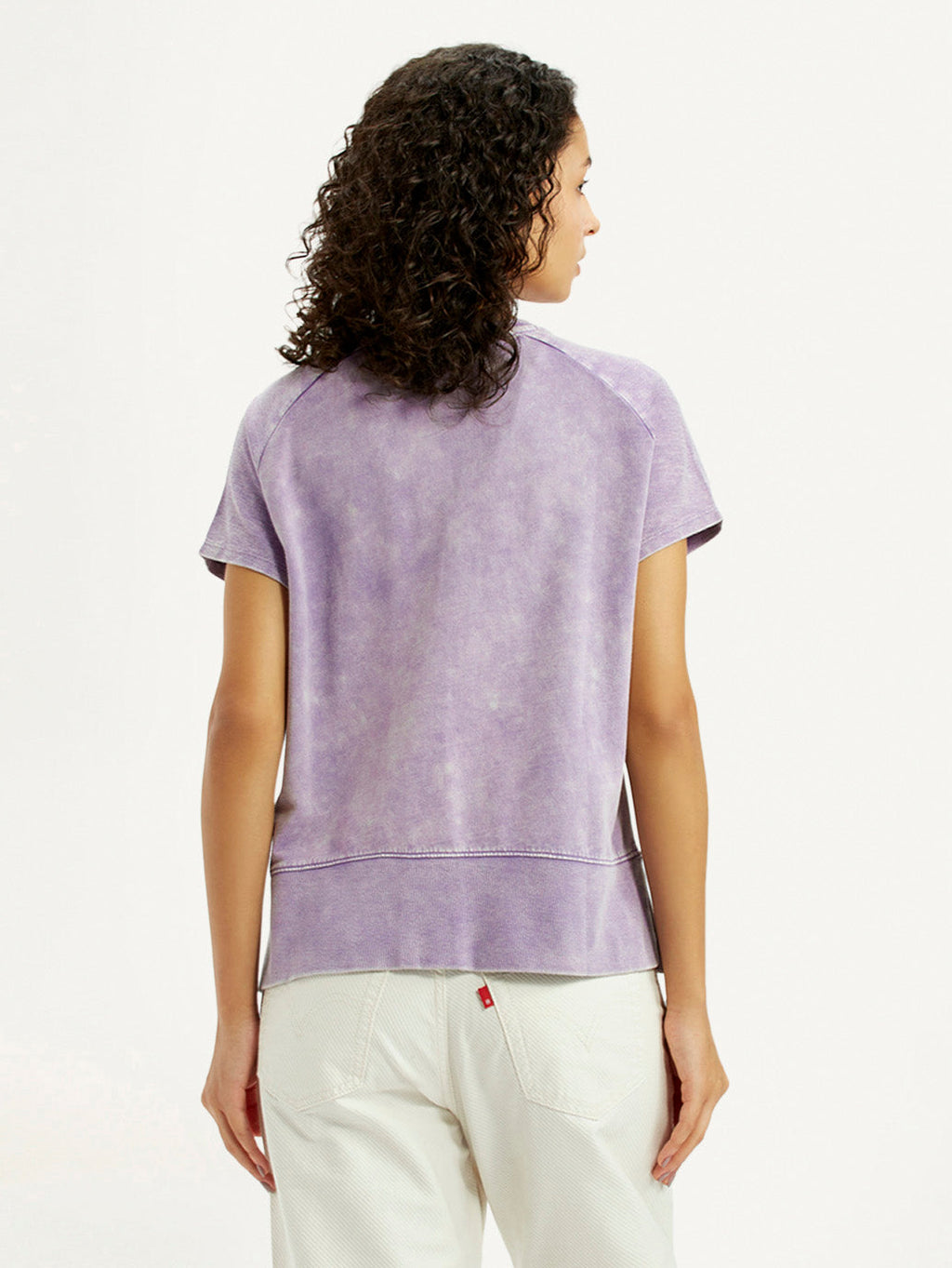 Women's Brand Logo Purple Relaxed Fit T-shirt