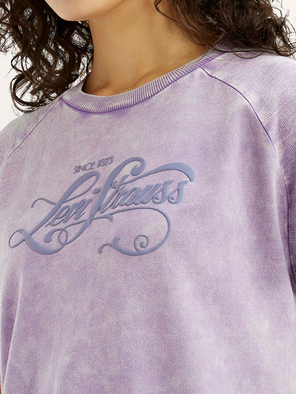 Women's Brand Logo Purple Relaxed Fit T-shirt