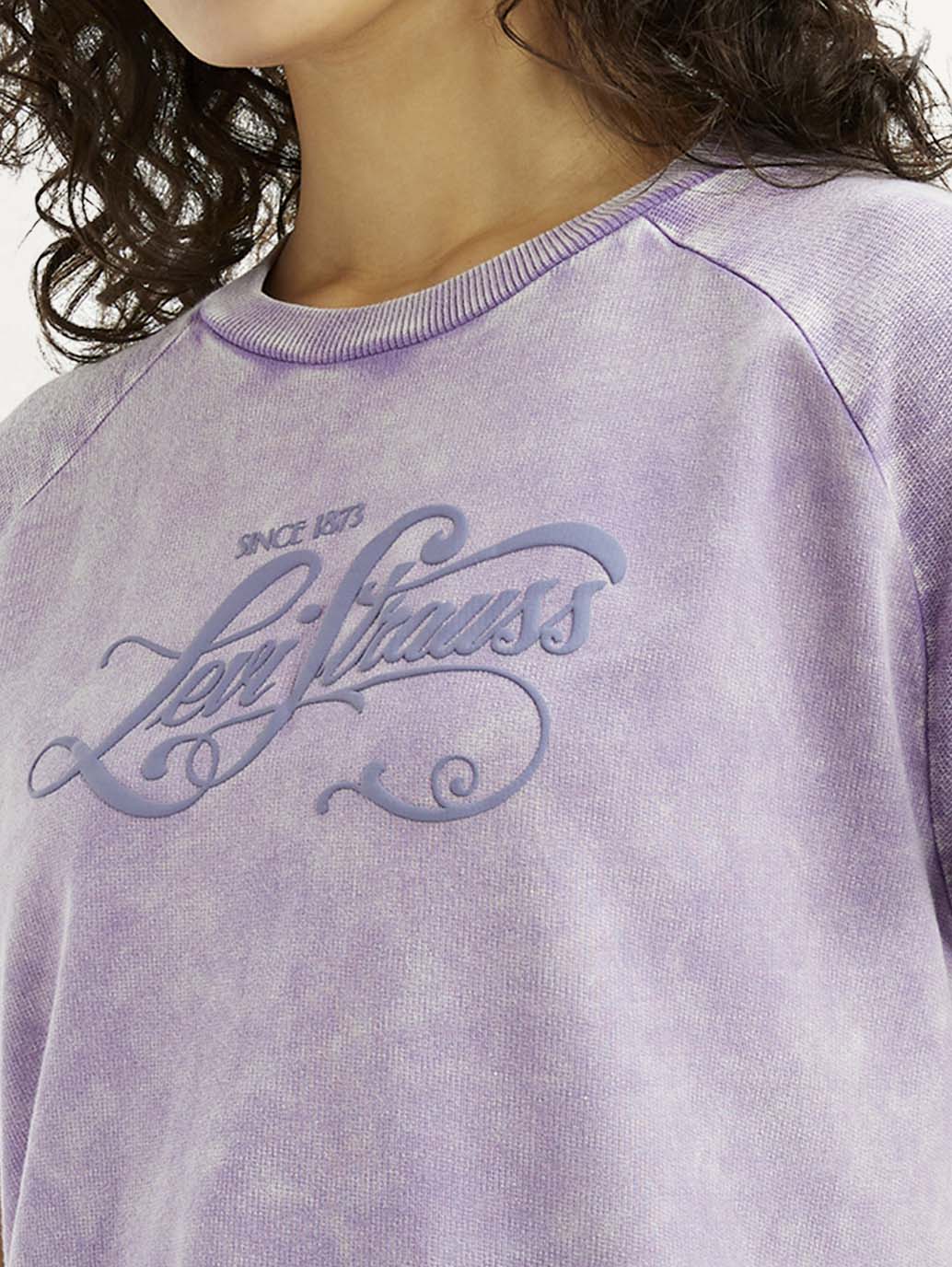 Women's Brand Logo Purple Relaxed Fit T-shirt
