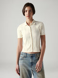 Women's Textured Slim Fit Polo T-Shirt
