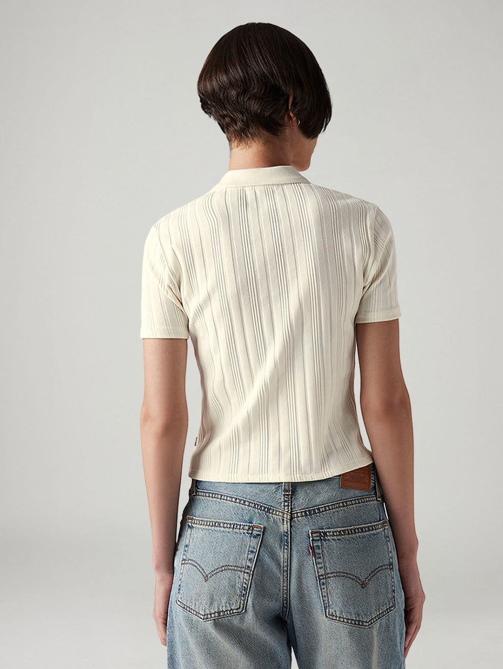 Women's Textured Slim Fit Polo T-Shirt