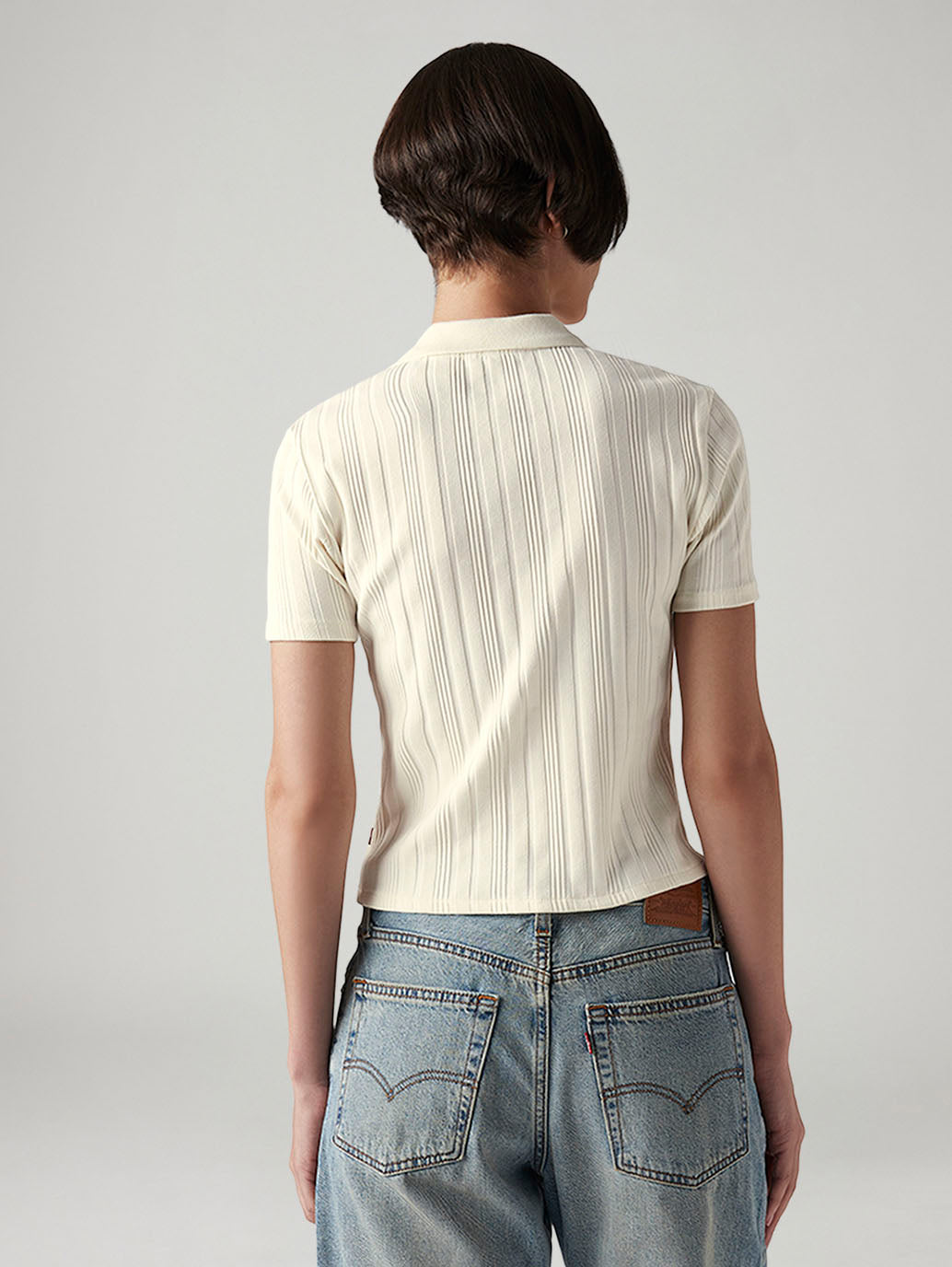 Women's Textured Slim Fit Polo T-Shirt