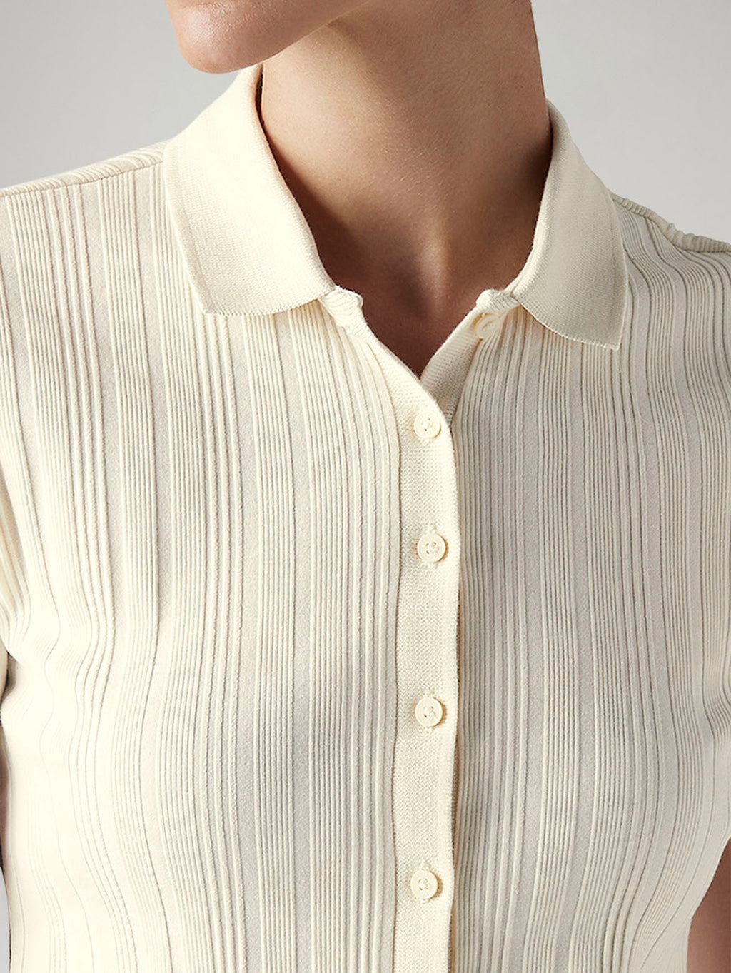 Women's Textured Slim Fit Polo T-Shirt